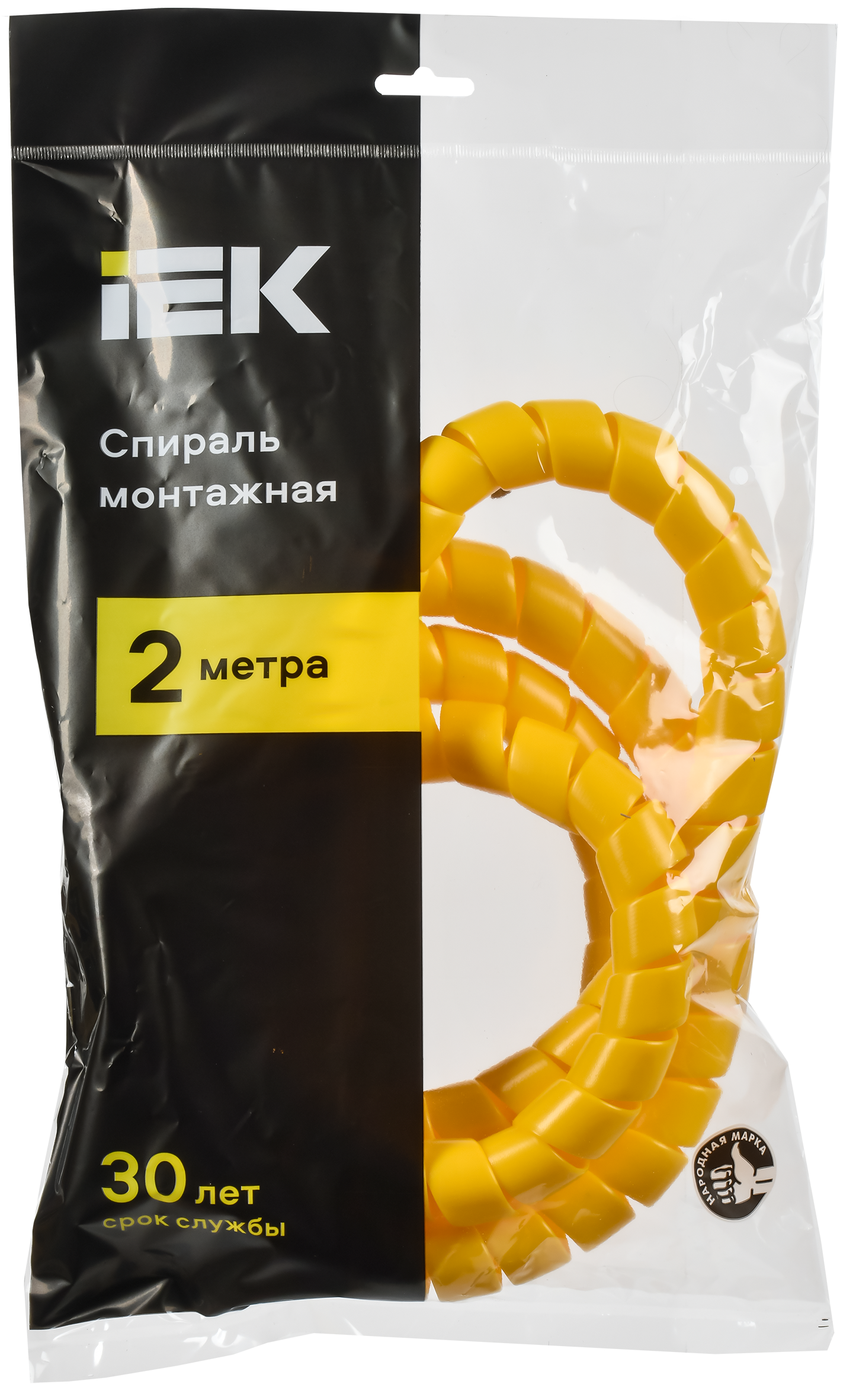 Спираль монтажная СПГ-25 желтая (2м/упак) IEK