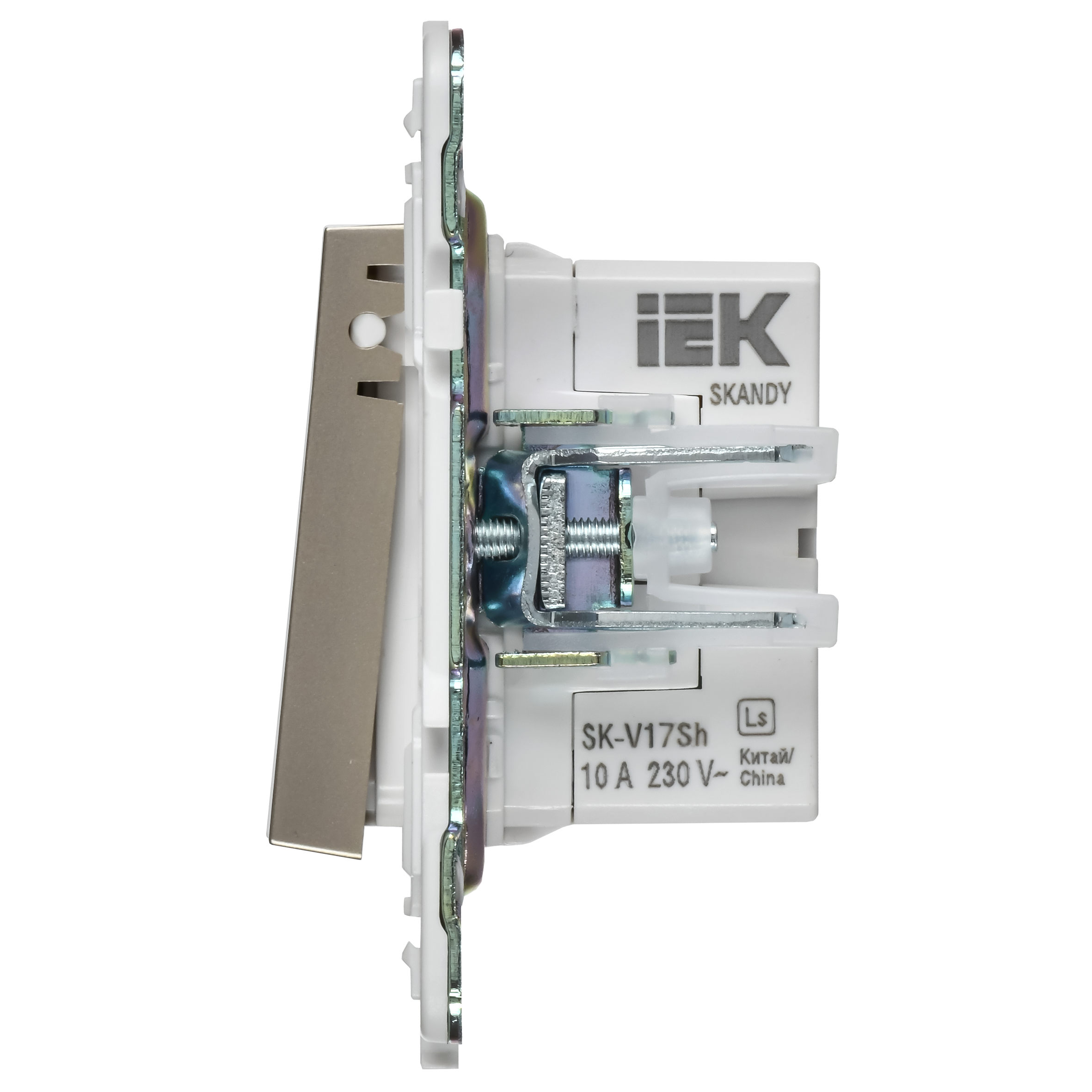 SKANDY Кнопка звонка с индикацией для отелей 10А SK-V17Sh шампань IEK