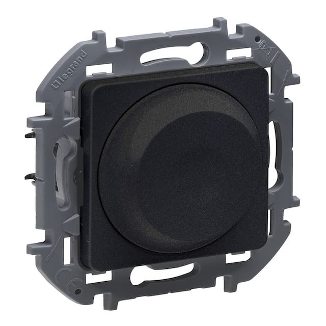 INSPIRIA Светорегулятор поворотно-нажимной без нейтрали 300Вт антрацит