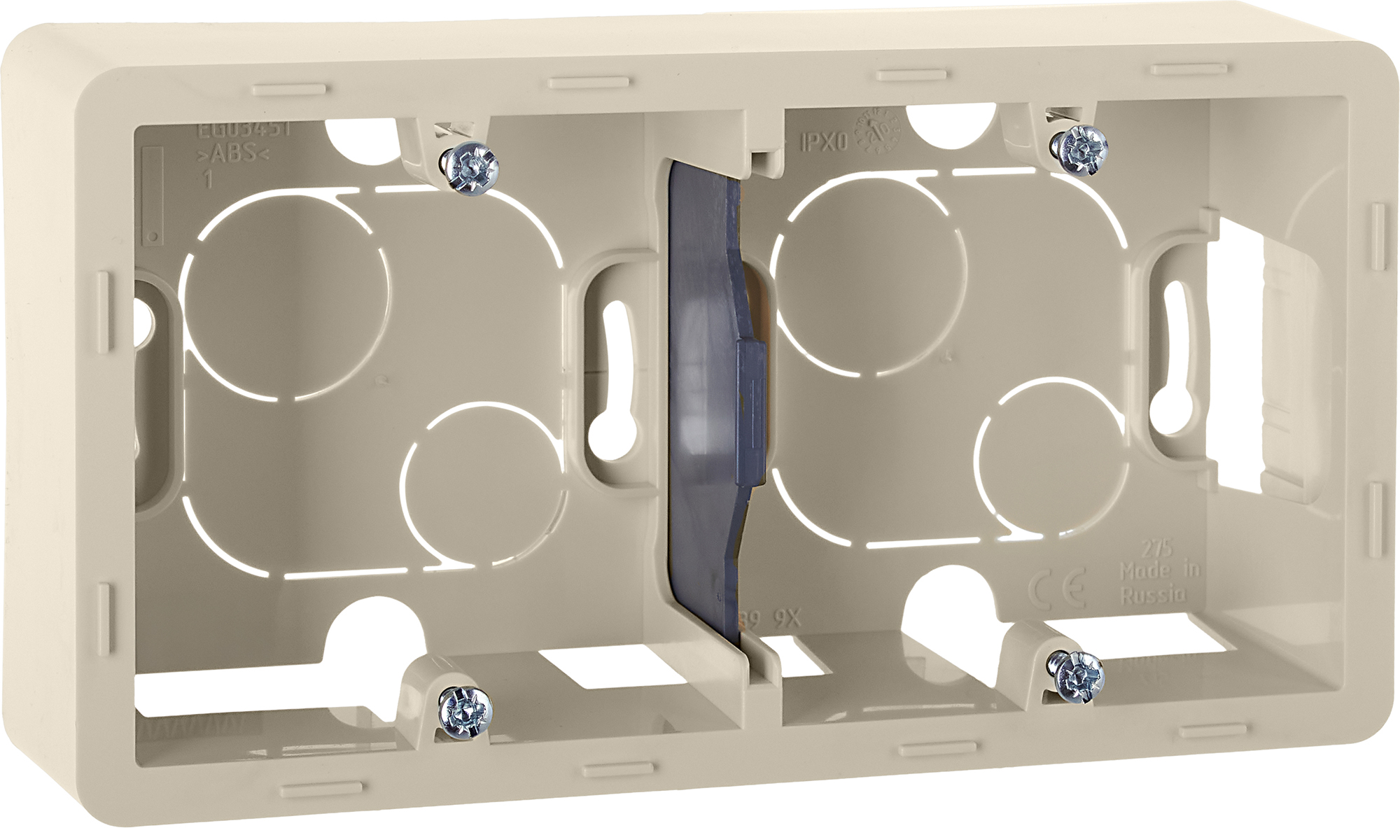 INSPIRIA Коробка для накладного монтажа 2-местная слоновая кость