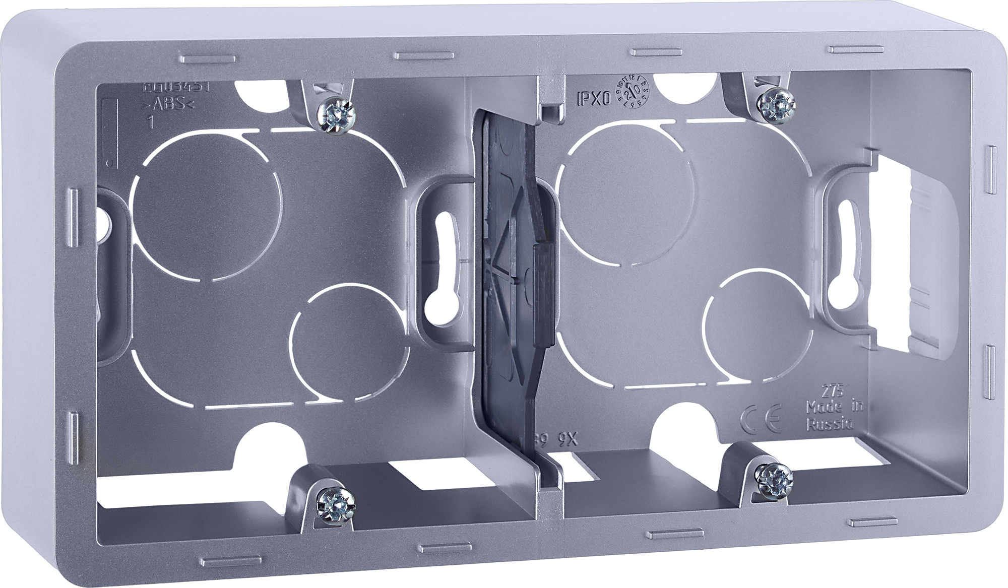 INSPIRIA Коробка для накладного монтажа 2-местная алюминий