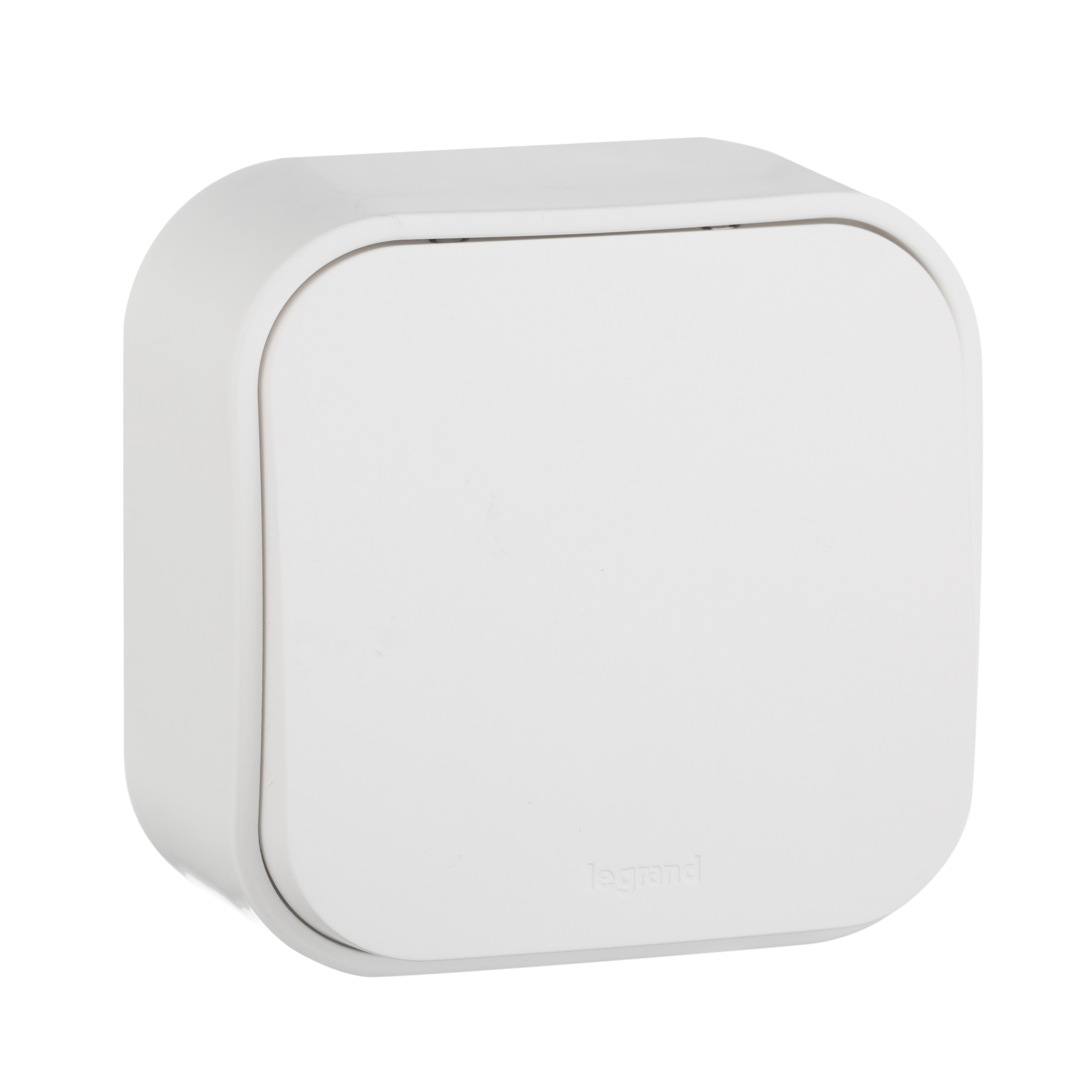 QUTEO Выключатель 1-клавишный для открытой установки самовозвартный 6А безвинтовое крепление белый