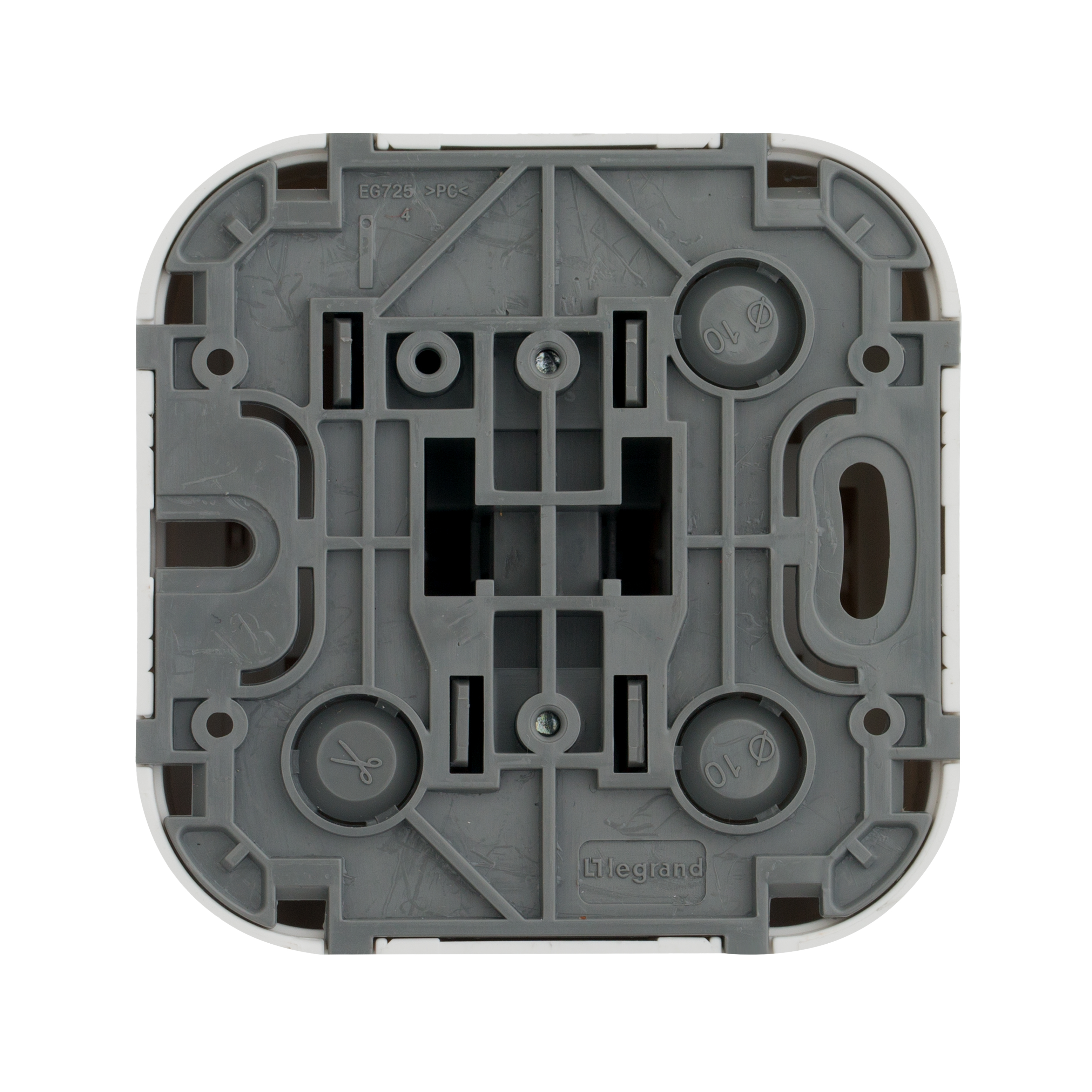 QUTEO Выключатель 1-клавишный для открытой установки самовозвартный 6А безвинтовое крепление белый