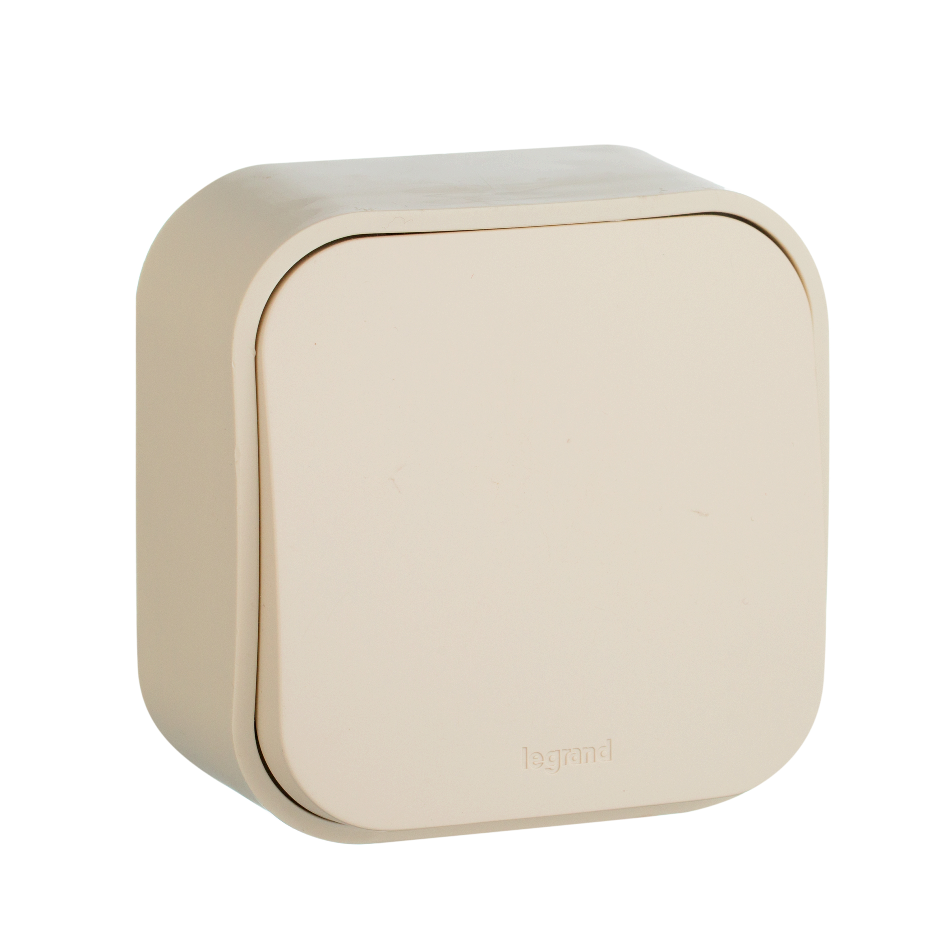 QUTEO Выключатель 1-клавишный для открытой установки самовозвартный 6А безвинтовое крепление слоновая кость