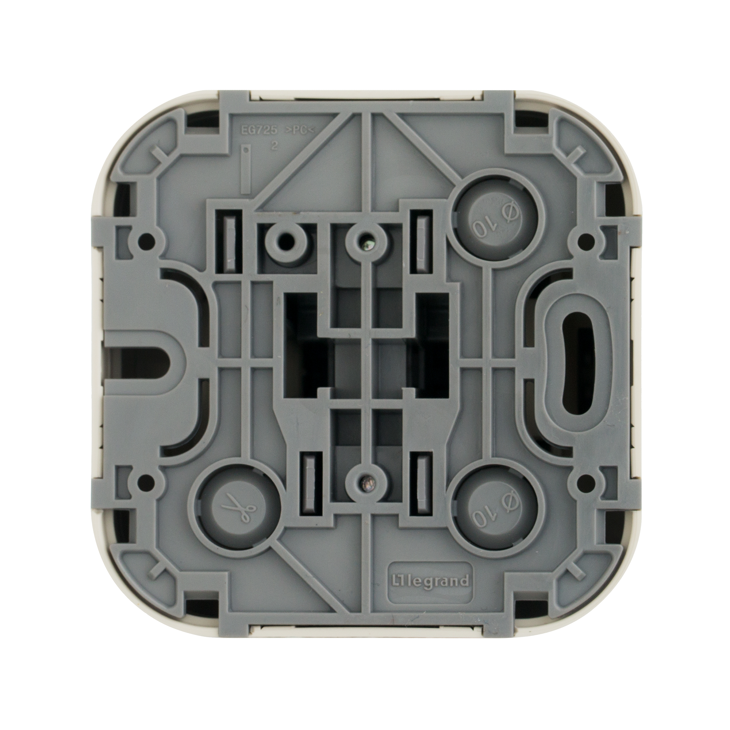 QUTEO Выключатель 1-клавишный для открытой установки самовозвартный 6А безвинтовое крепление слоновая кость