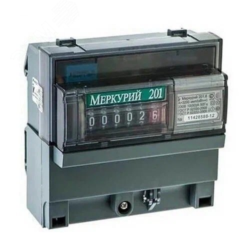 Счетчик электроэнергии Меркурий однофазный однотарифный, 10(80), кл.точ. 1.0, D, ЭМОУ, имп. выход