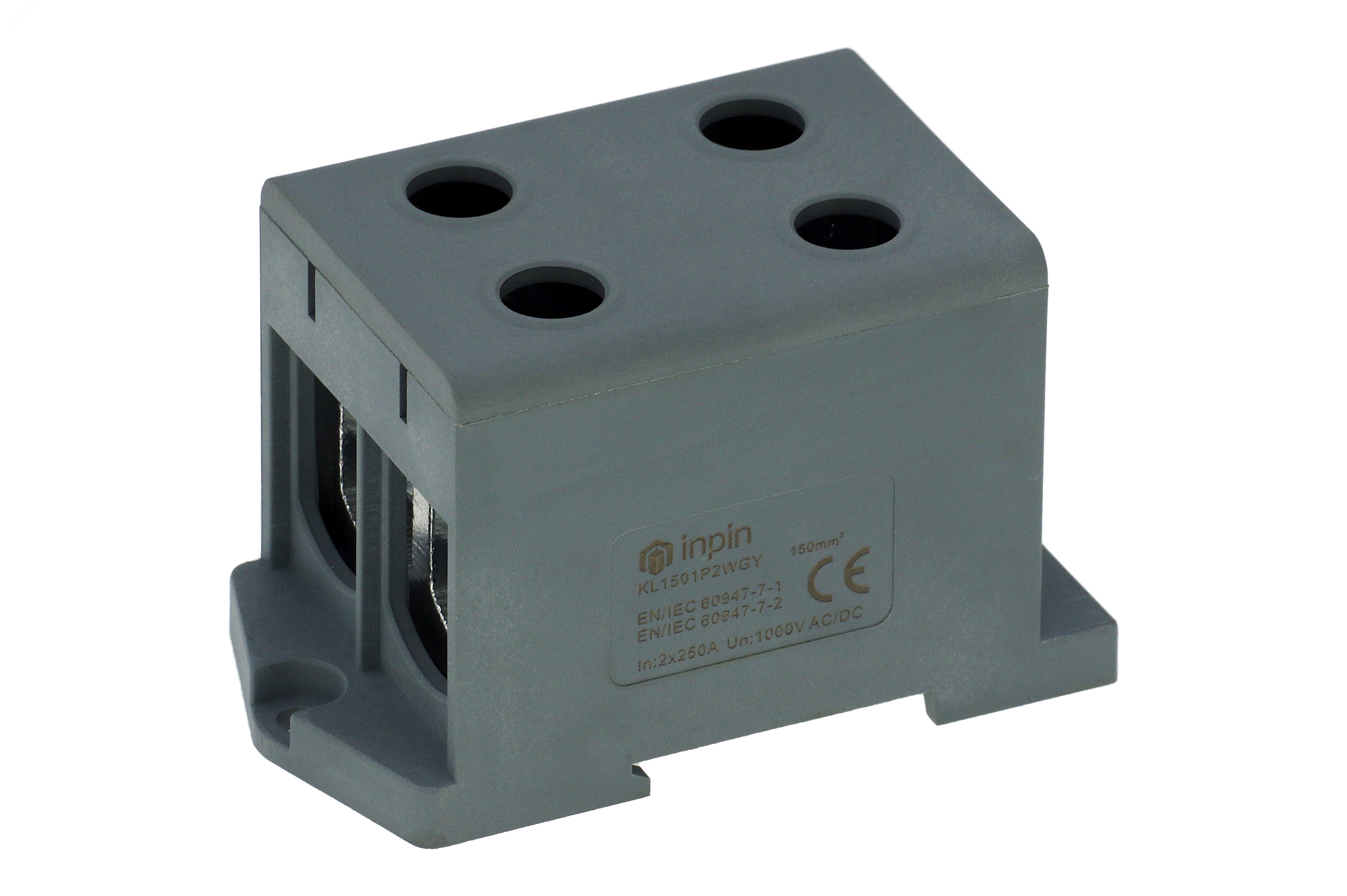 Клемма серая, 4 подключения 25-150мм 1000V 250/320А