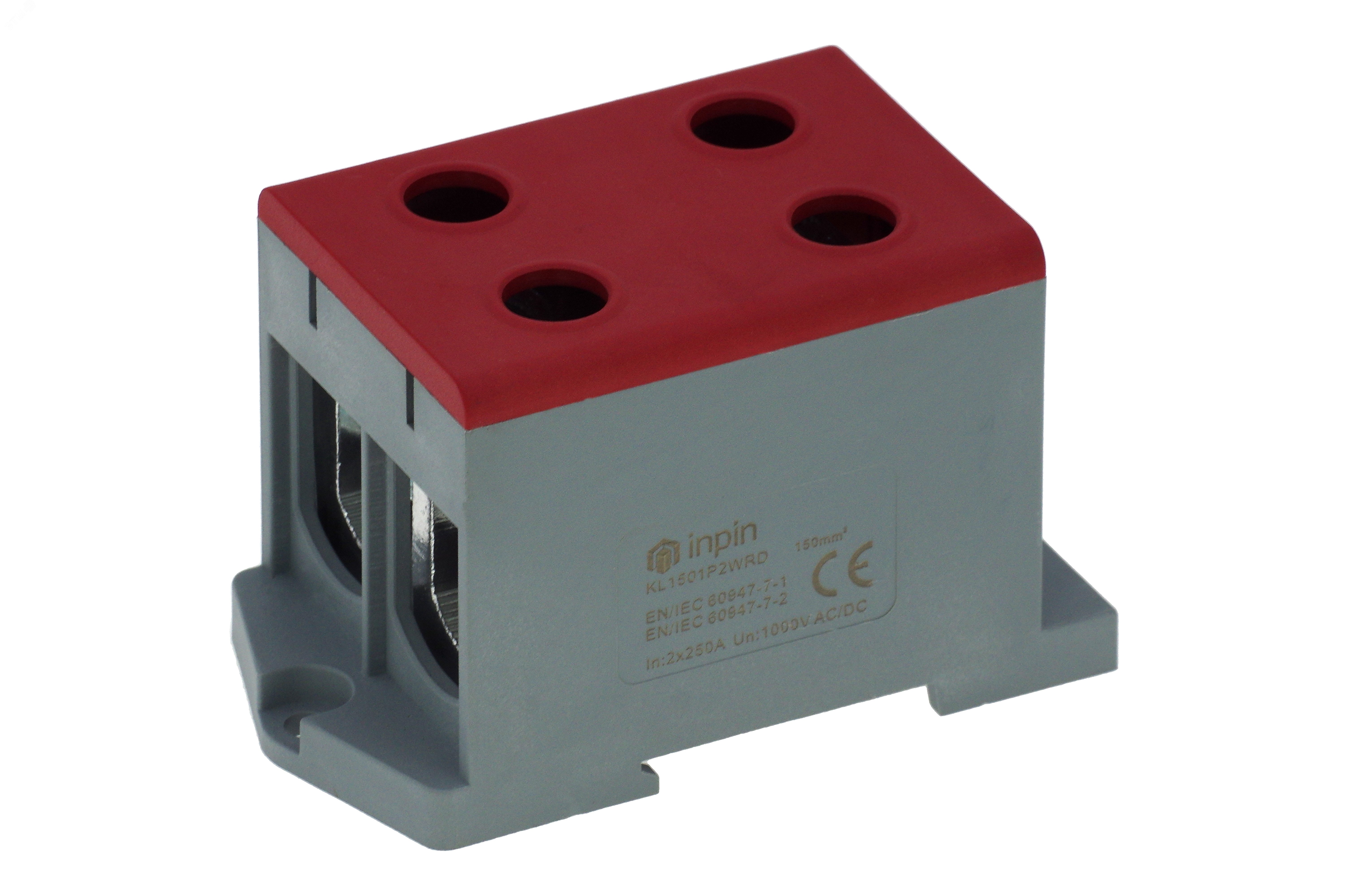 Клемма красная, 4 подключения 25-150мм 1000V 250/320А