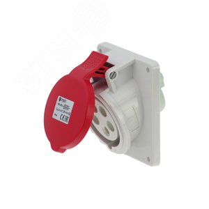 Розетка встраиваемая наклонная 16A/400V/3P+N+E/IP44, фланец 92x100