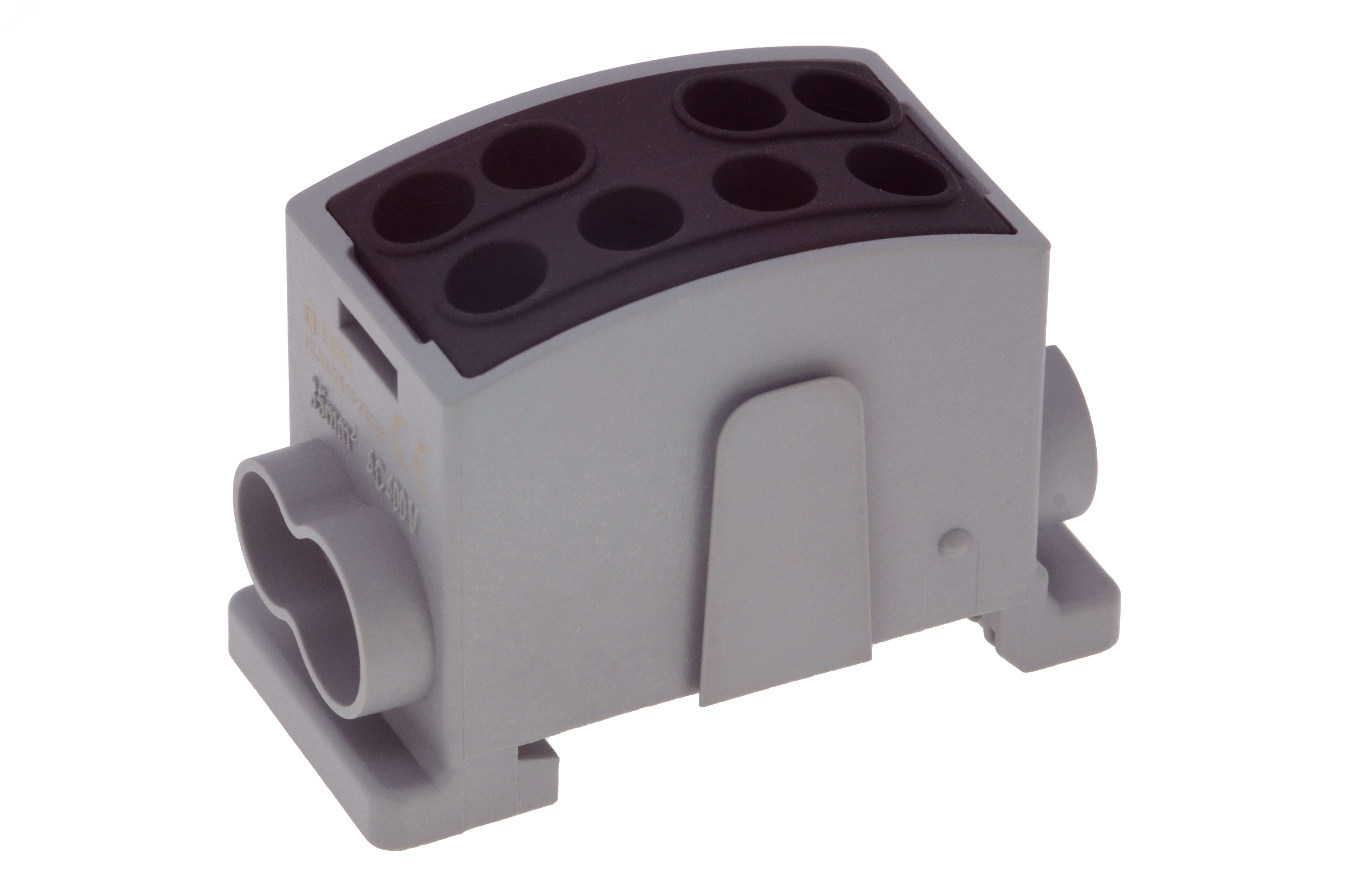 Клемма чёрная, 4 подключения 2,5-25мм 1000V 125А