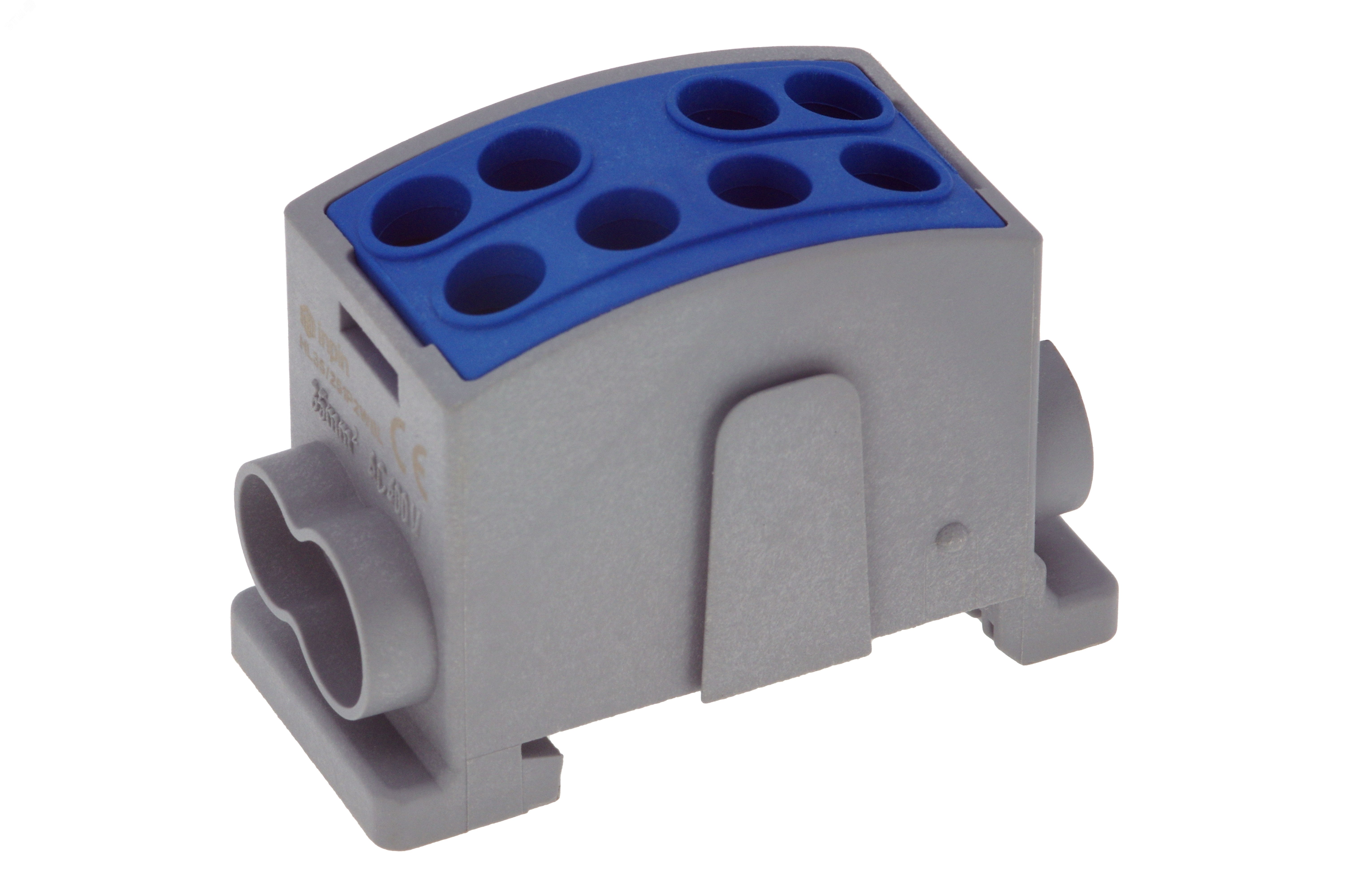 Клемма синяя, 4 подключения 2,5-25мм 1000V 125А