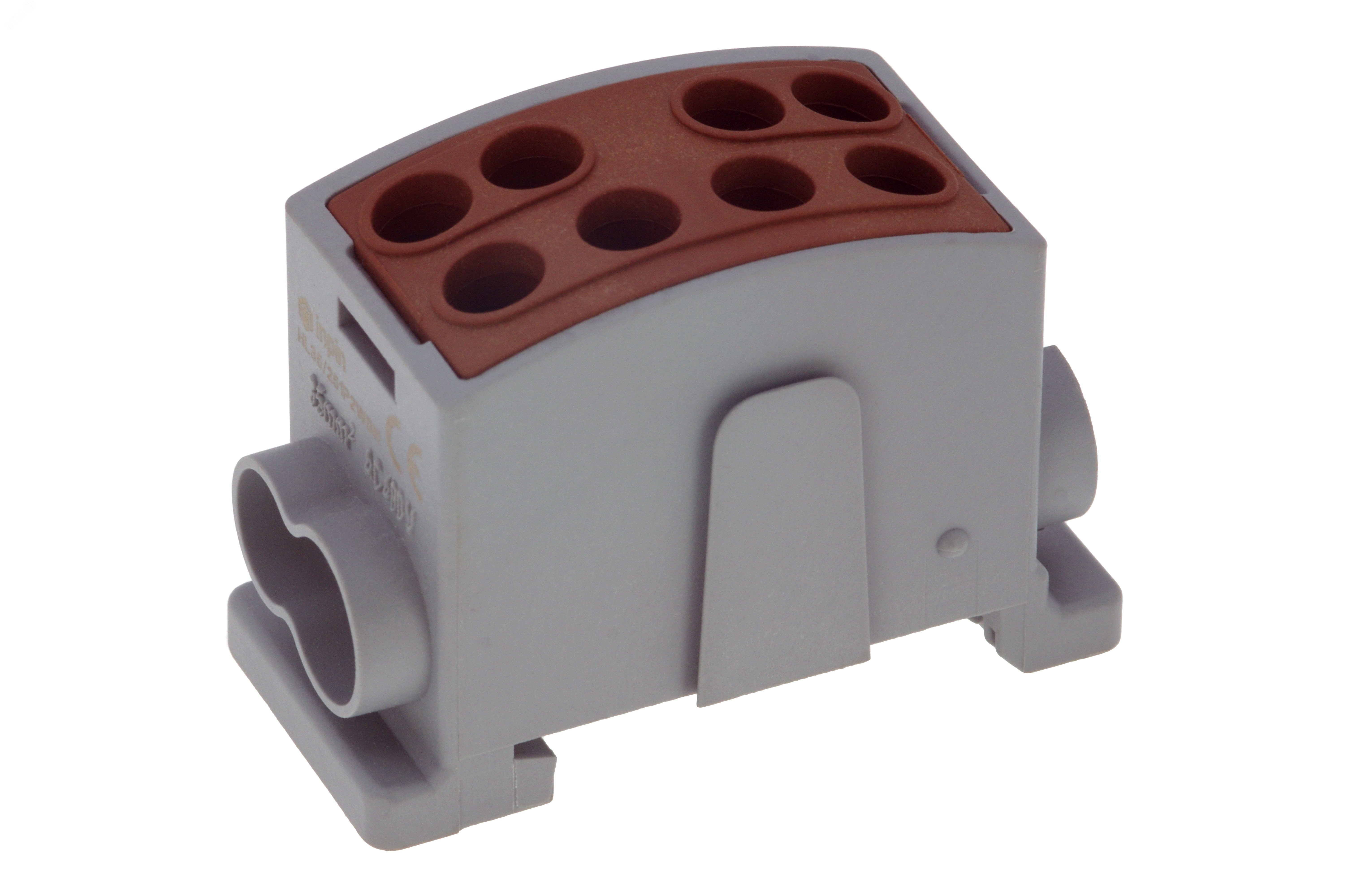Клемма коричневая, 4 подключения 2,5-25мм 1000V 125А