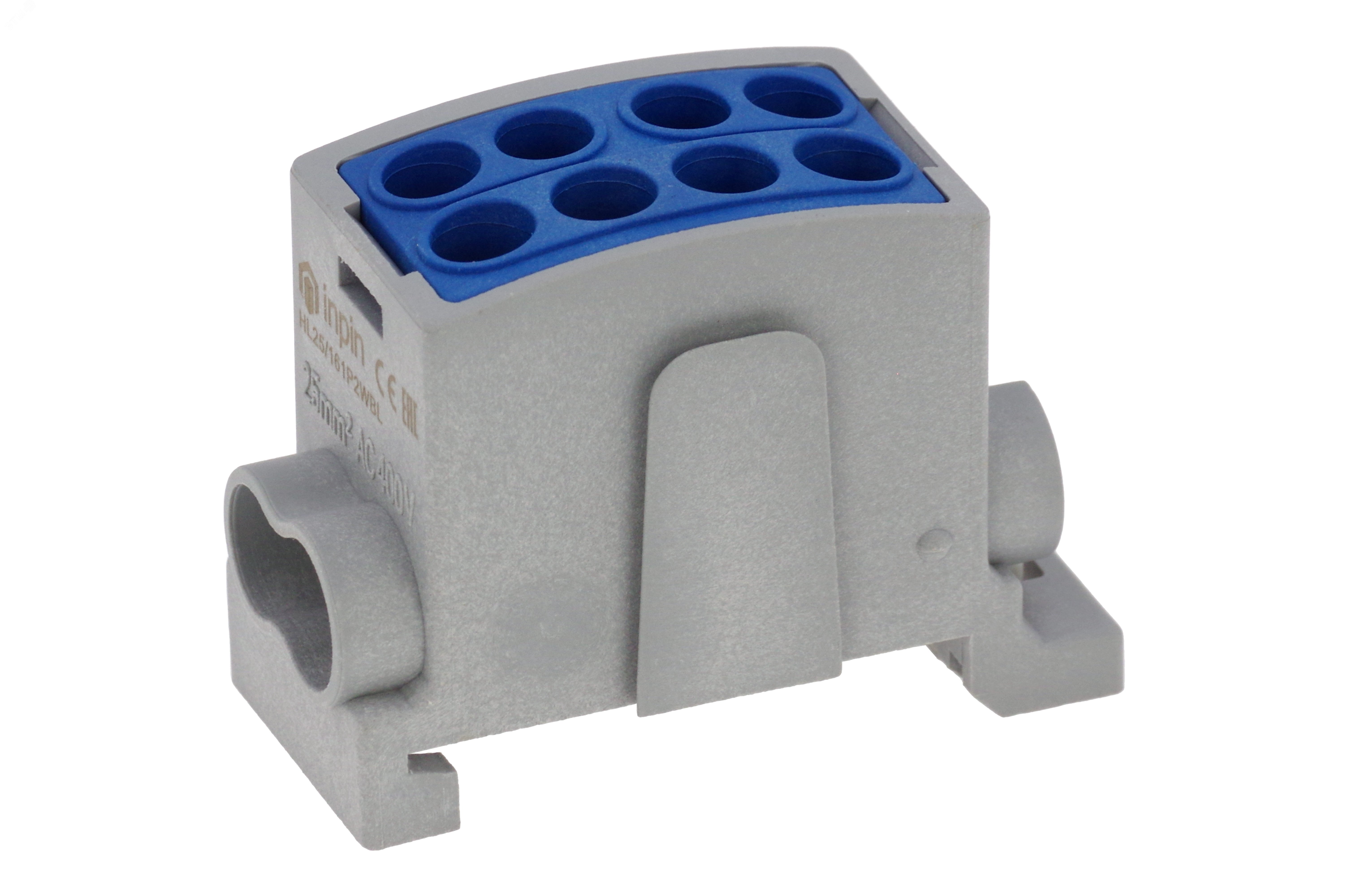 Клемма голубая, 4 подключения 2,5-16мм 1000V 100А