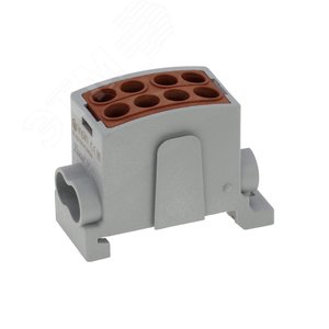 Клемма коричневая, 4 подключения 2,5-16мм 1000V 100А