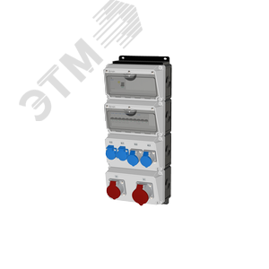 Комбинация розеток , Вход М40, клеммы, УЗО 4P/63A/30mA, 1xCEE32A5p, 1xCEE16A5p, 2xCEE16A3p, 2xSchuko16A, IP44.