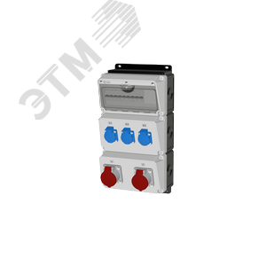 Комбинация розеток , Вход М40, клеммы, 2xCEE16A5p, 3xSchuko16A, IP44.