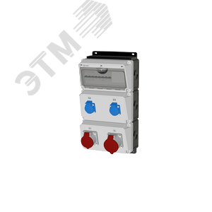 Комбинация розеток , Вход М40, клеммы, 1xCEE32A5p, 1xCEE16A5p, 2xSchuko16A, IP44.