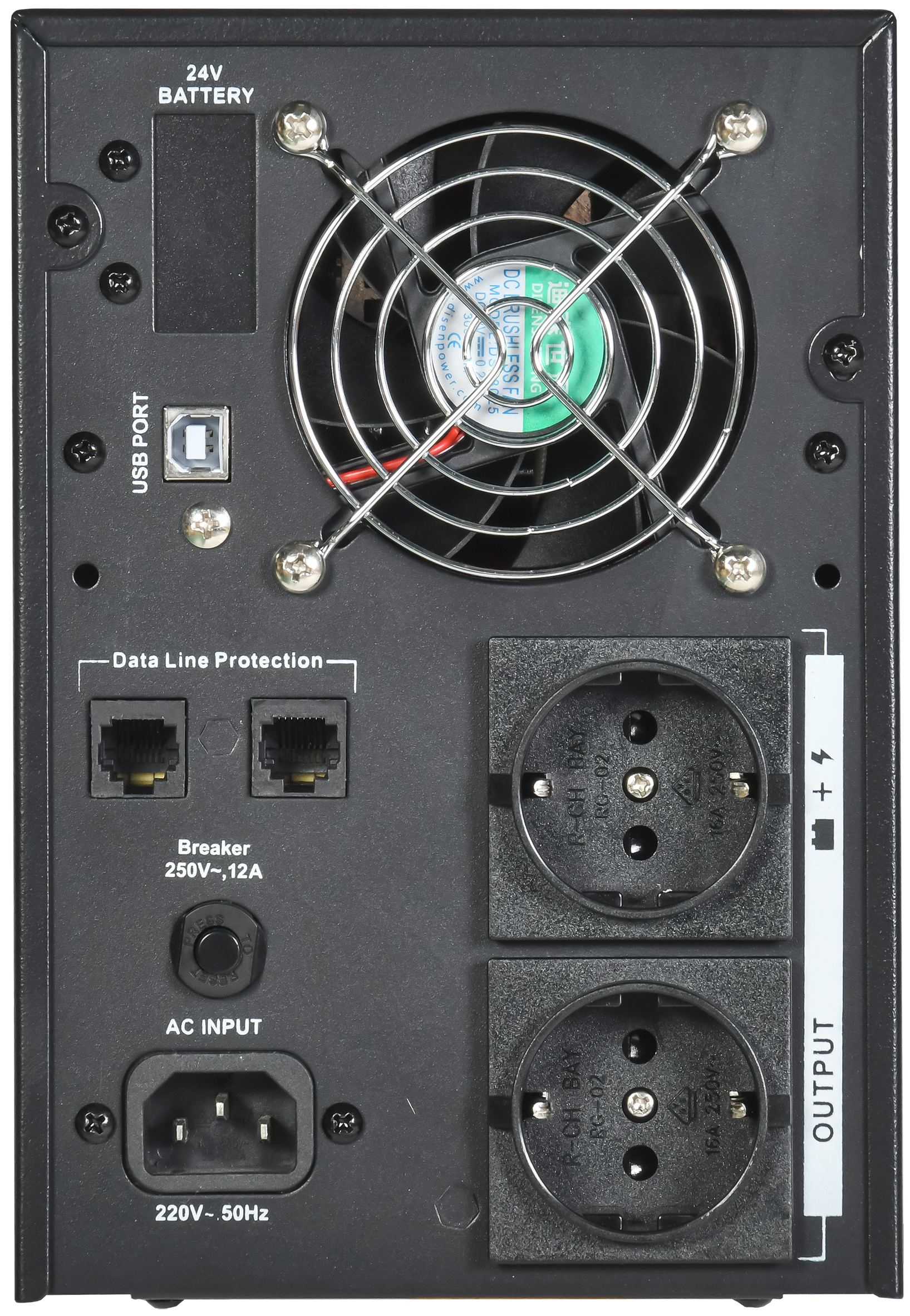 ITK ELECTRA LT ИБП однофазный линейно-интерактивный 1,5кВА/1,2кВт 2хSchuko LCD дисплей 24VDC без АКБ USB RJ45/11