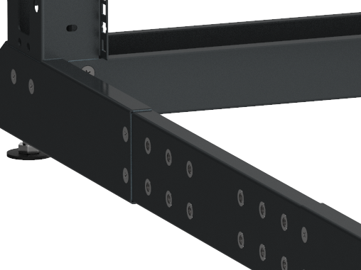 19" монтажные профили регулируются по глубине с шагом 50 мм.