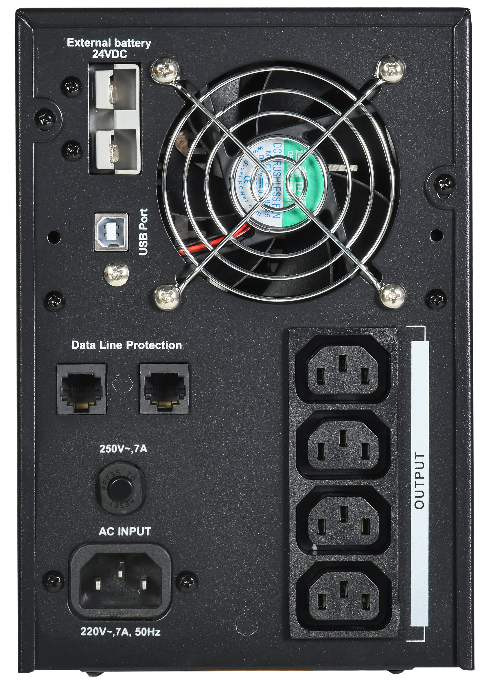ITK ELECTRA LT ИБП однофазный линейно-интерактивный 1кВА/0,8кВт 4хС13 LCD дисплей 24VDC без АКБ USB RJ45/11