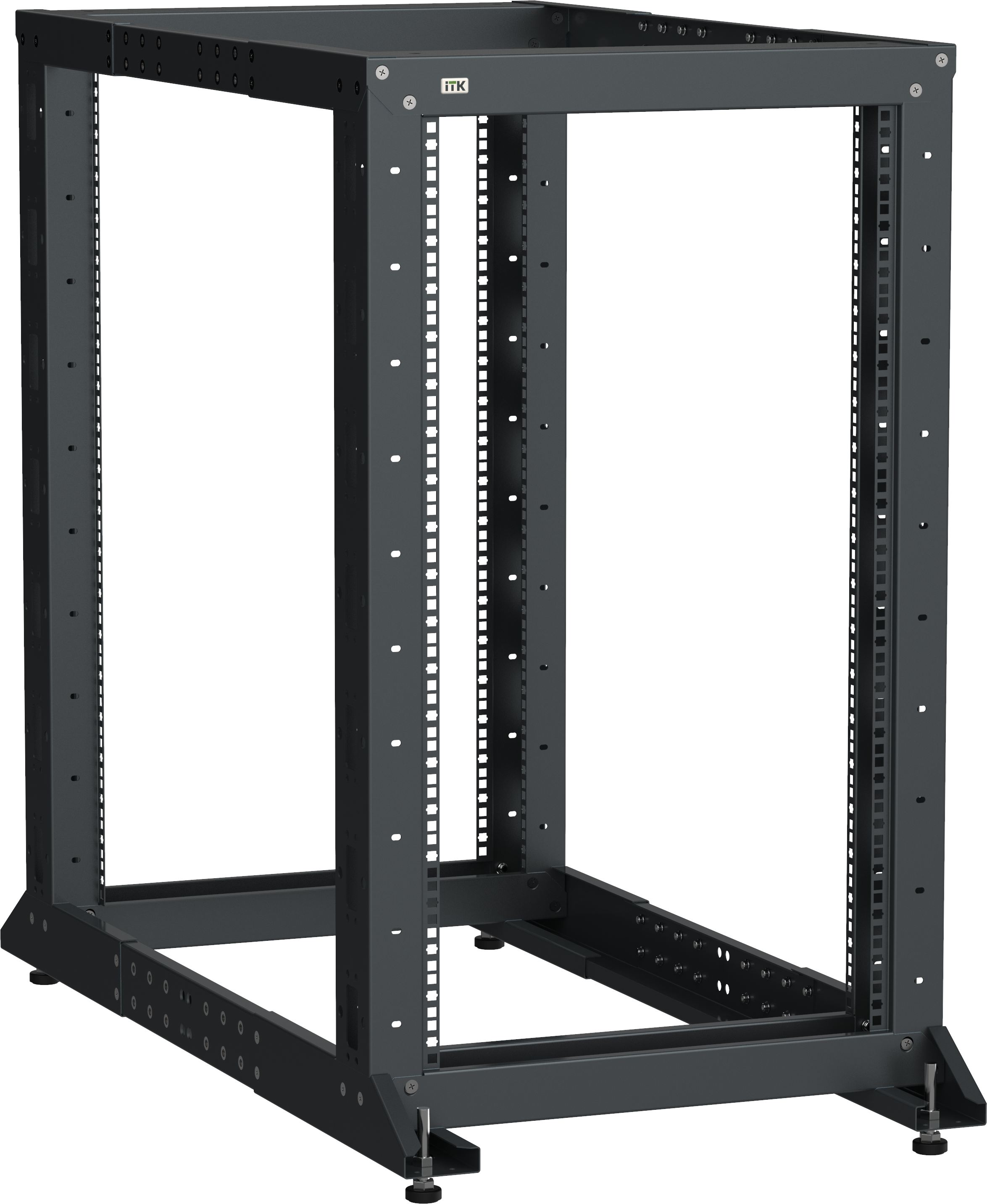 ITK LINEA F Стойка двухрамная 24U 600х600-1000мм черная