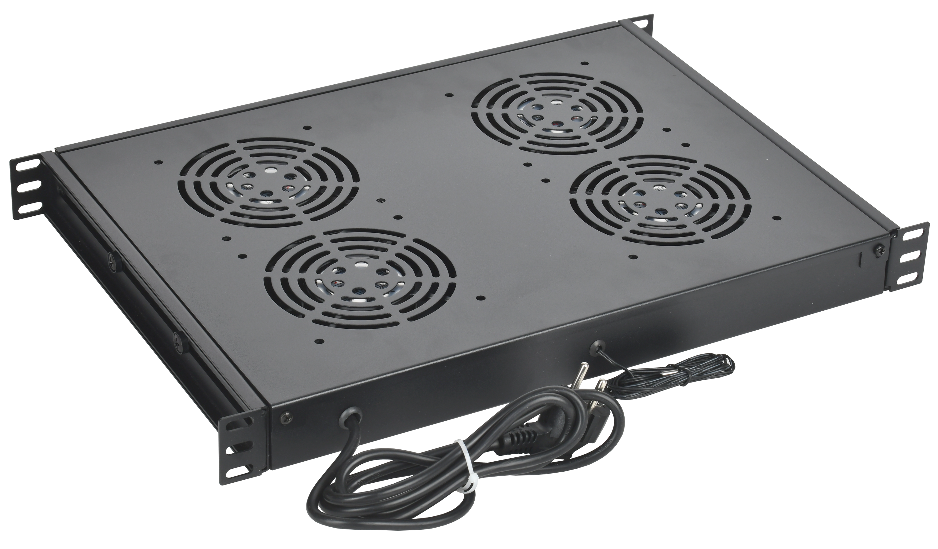 ITK 19" Модуль вентиляторный 1U с цифровым термостатом 4 вентилятора черный