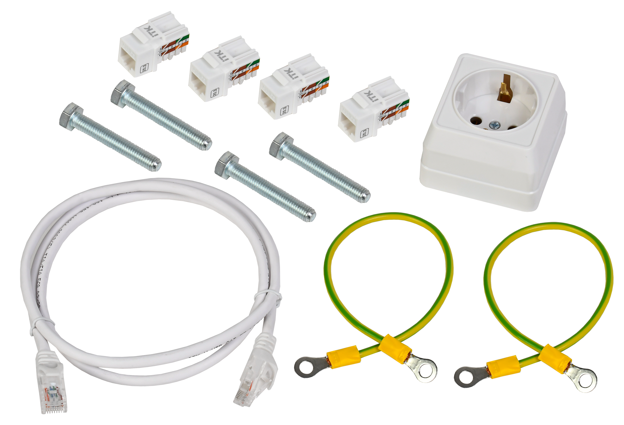 ITK LINEA R Шкаф мультимедиа настенный встраиваемый 400х400мм дверь стеклянная белый RAL9016