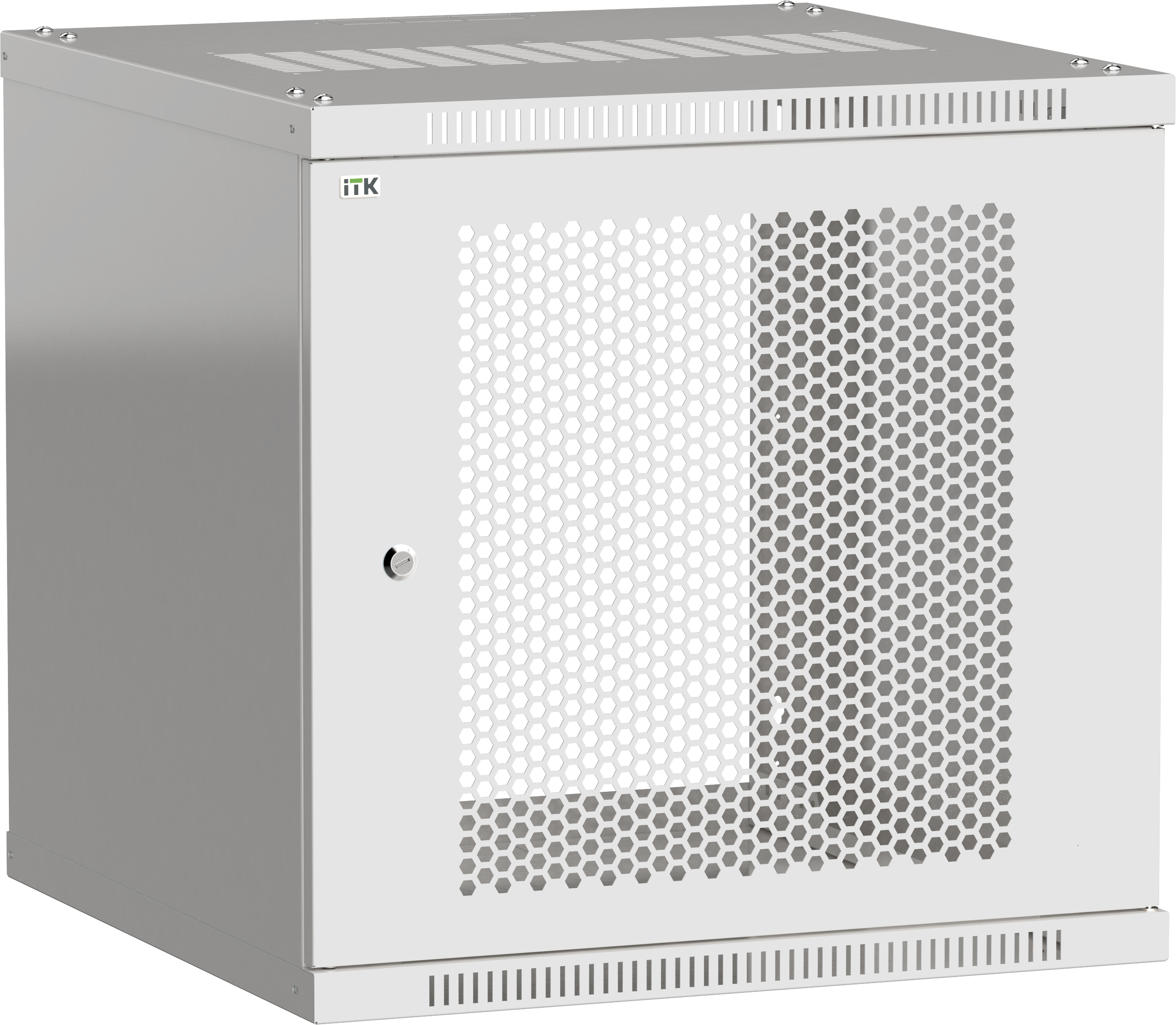 ITK Шкаф LINEA WE 9U 600x650мм дверь перфорированная серый