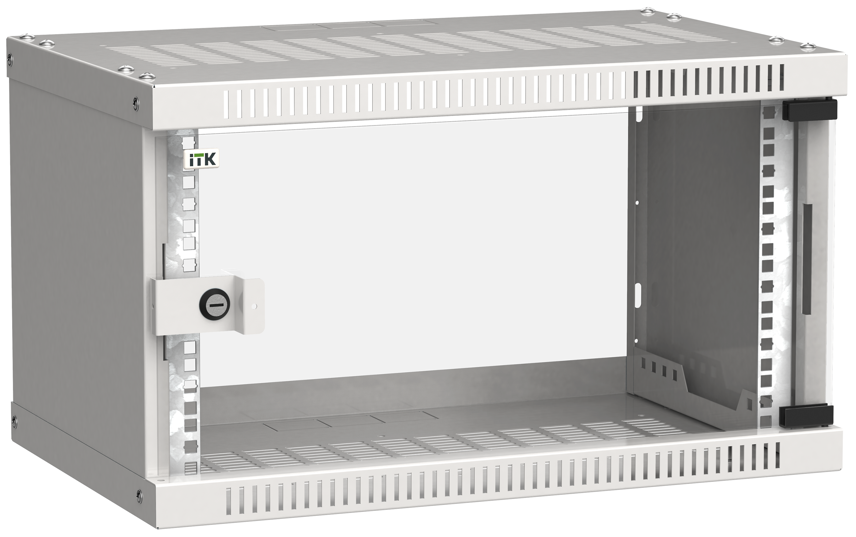 ITK Шкаф настенный LINEA WE 6U 550х350мм дверь стекло серый
