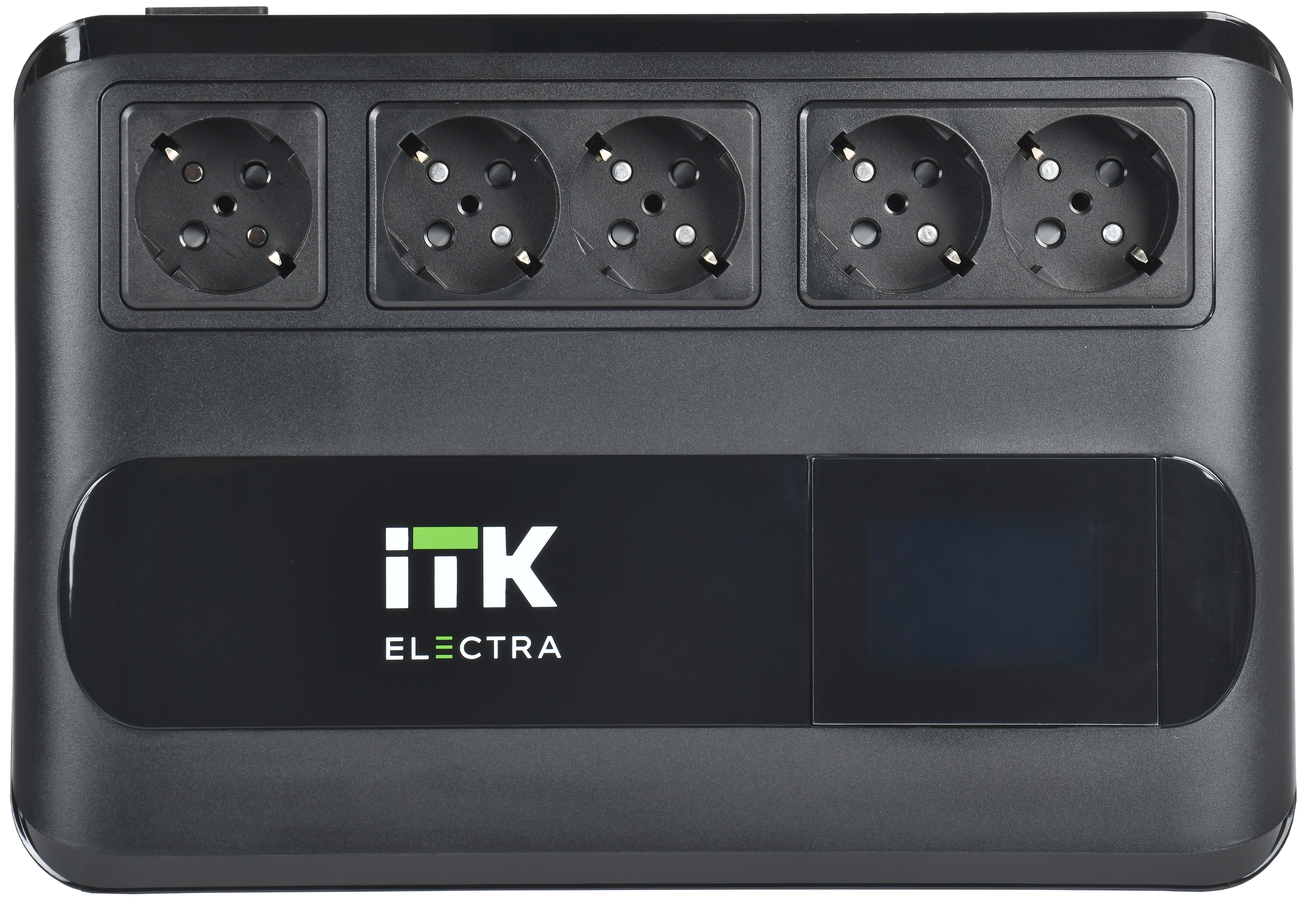 ITK ELECTRA LT5 ИБП однофазный линейно-интерактивный 800ВА/480Вт 5хSchuko LCD дисплей АКБ 1х9AH USB+USB Charge RJ45/11