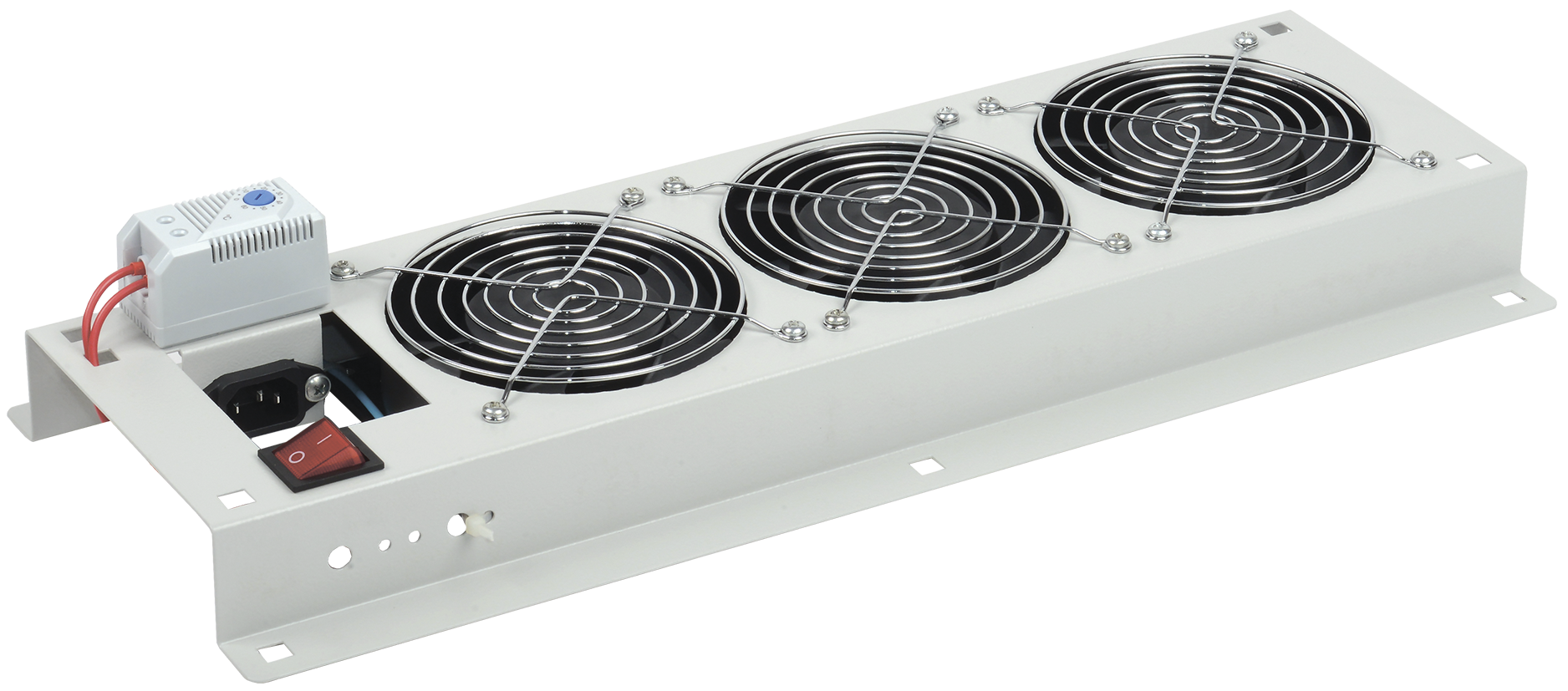 ITK Панель вентиляторная с выключателем и термостатом 3 вентилятора без кабеля питания серая