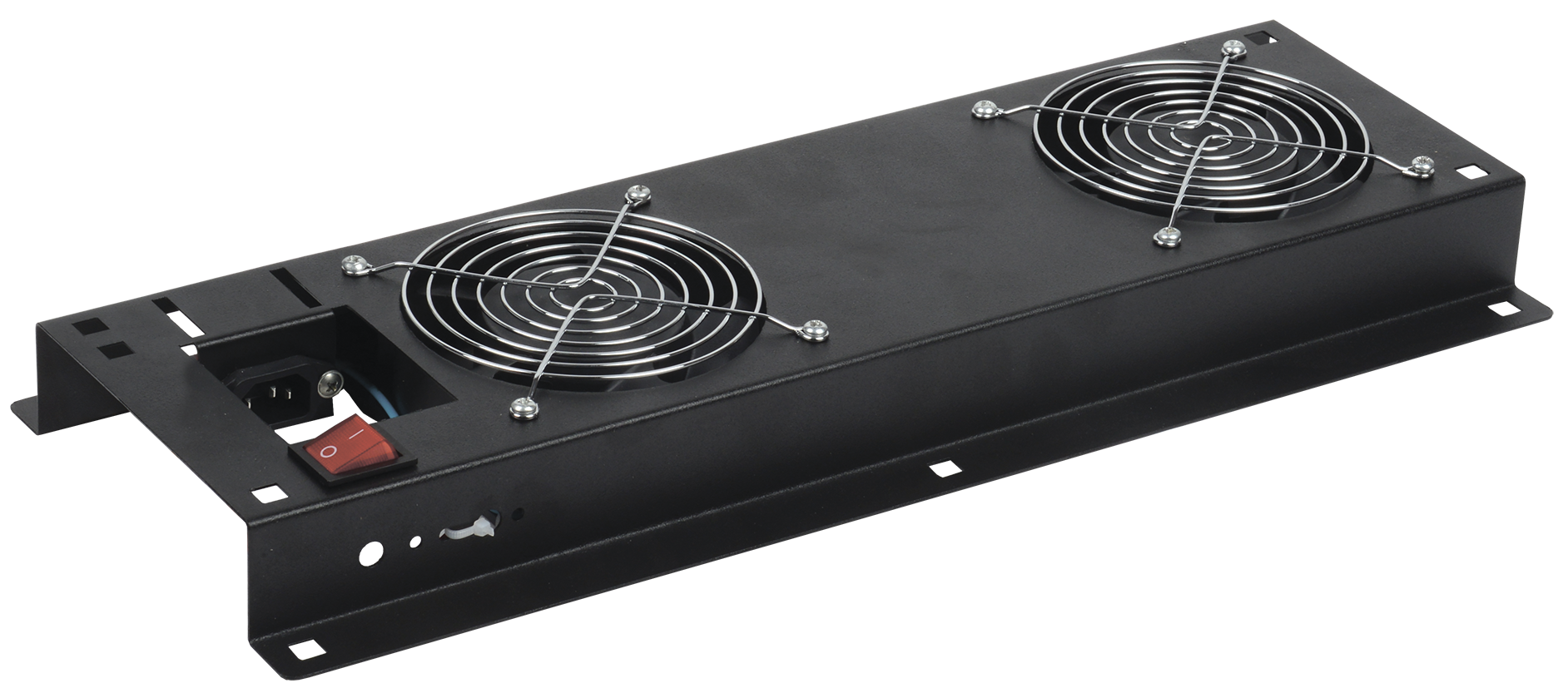 ITK Панель вентиляторная с выключателем 2 вентилятора без кабеля питания черная