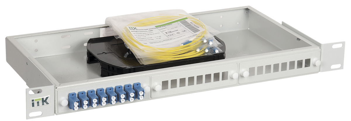 ITK 1U Оптический распределительный кросс укомплектованный: SC (Simplex) 16шт, (OS2)