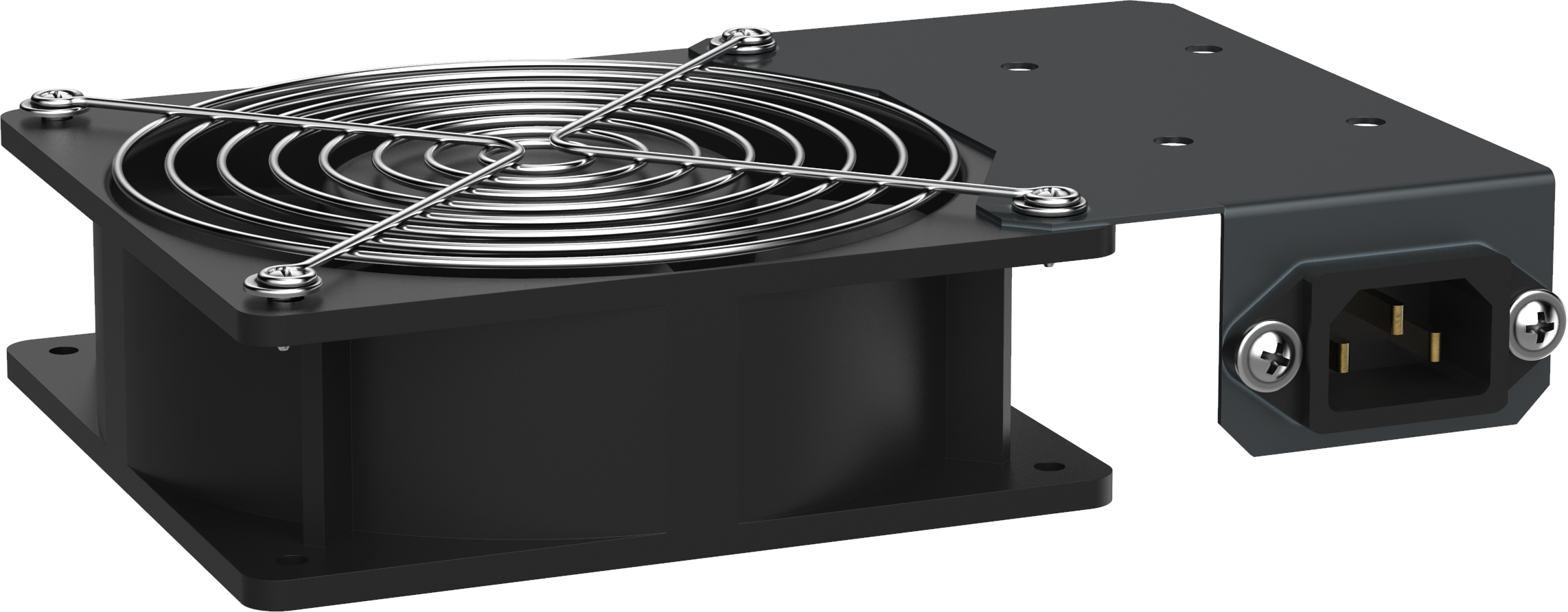 ITK Панель вентиляторная 1 модуль без кабеля питания разъем С14 черная