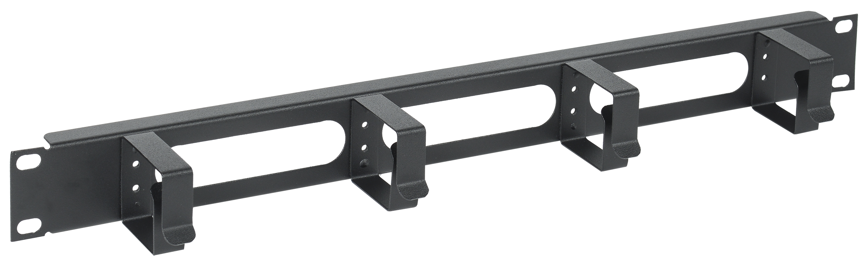 ITK Кабельный органайзер 19" 1U 4 кольца черный