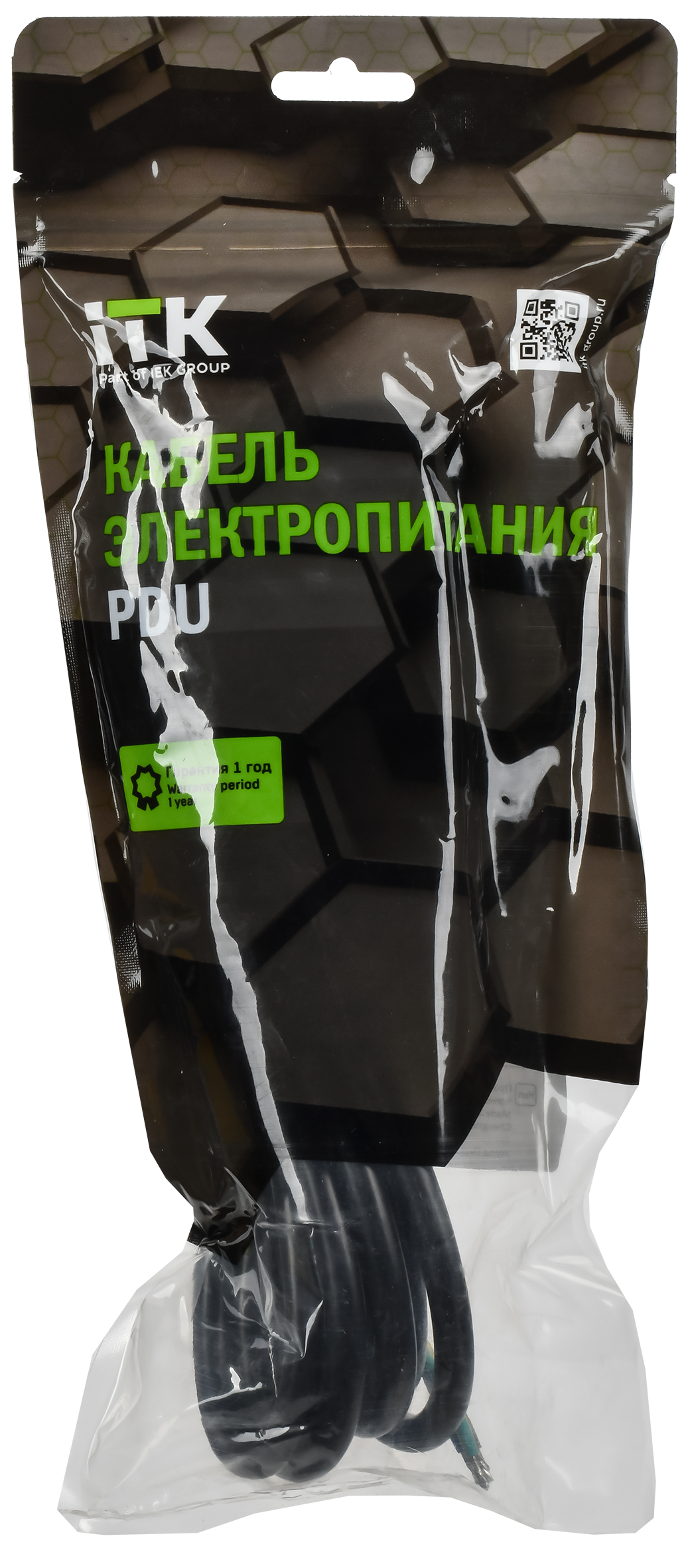 ITK Кабель электропитания PDU сечением 3х1,5 3М с разъёмом C19 и без разъема