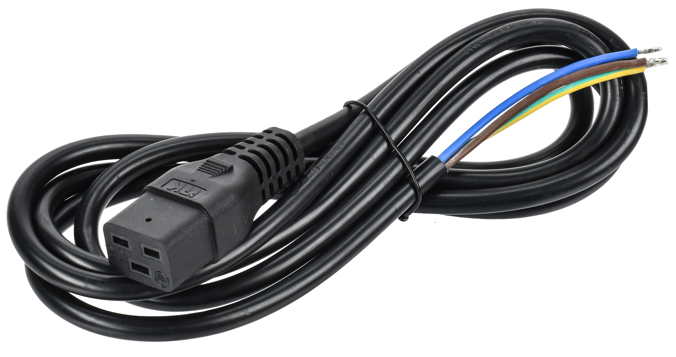 ITK Кабель электропитания PDU сечением 3х1,5 2М с разъёмом C19 и без разъема