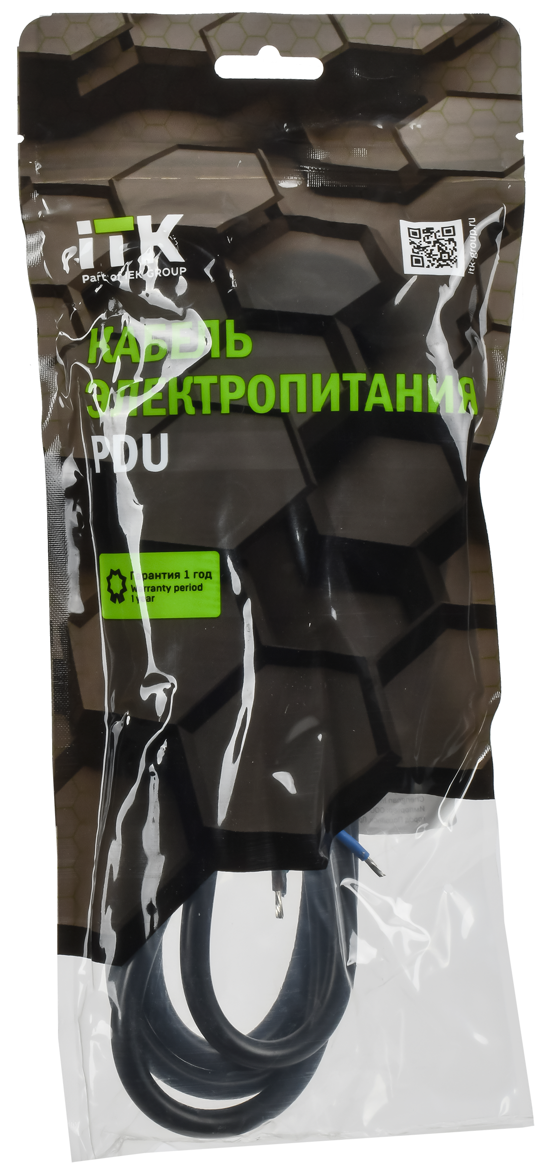 ITK Кабель электропитания PDU сечением 3х1,5 2М с разъёмом Schuko и без разъема