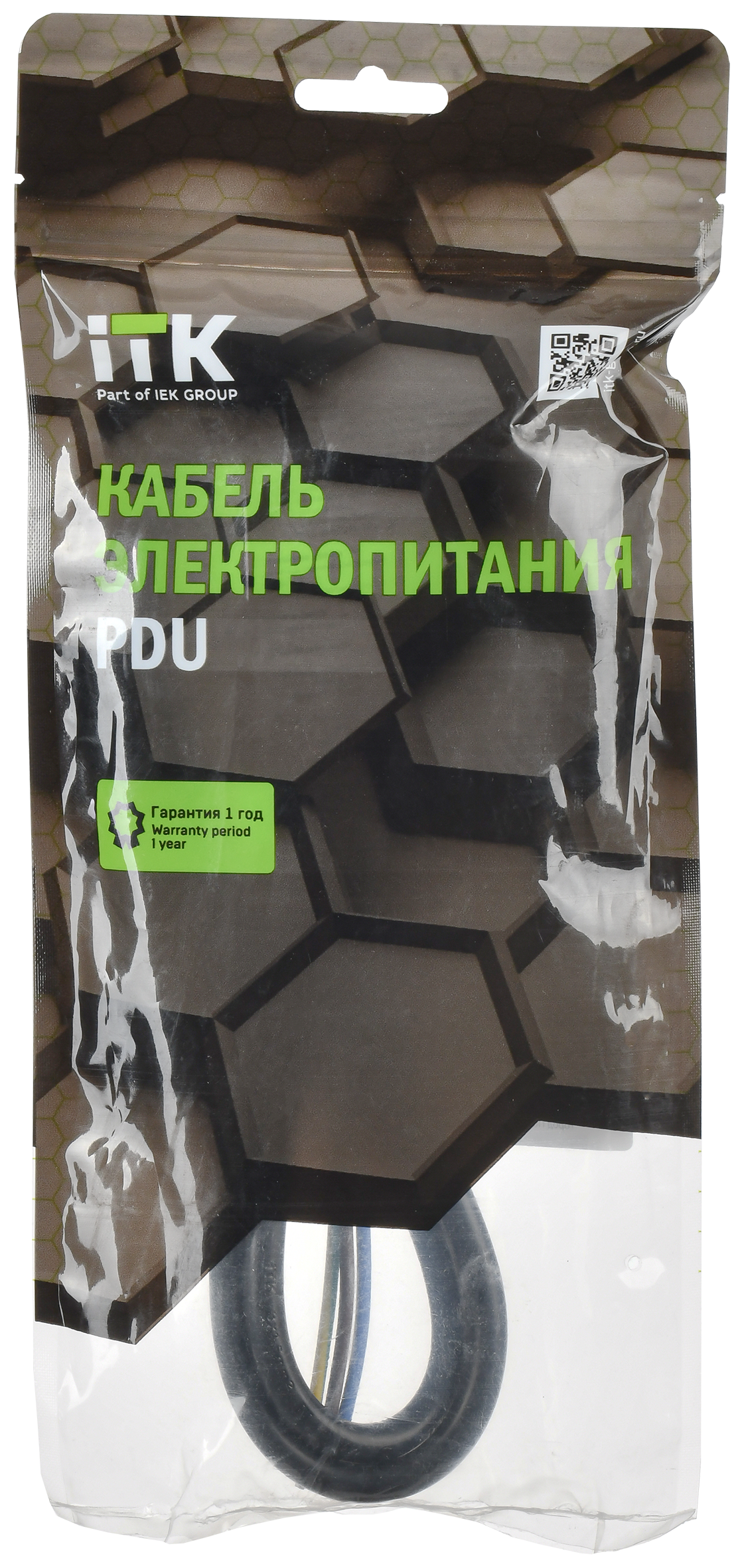 ITK Кабель электропитания PDU сечением 3х1,5 1М с разъёмом Schuko и без разъема
