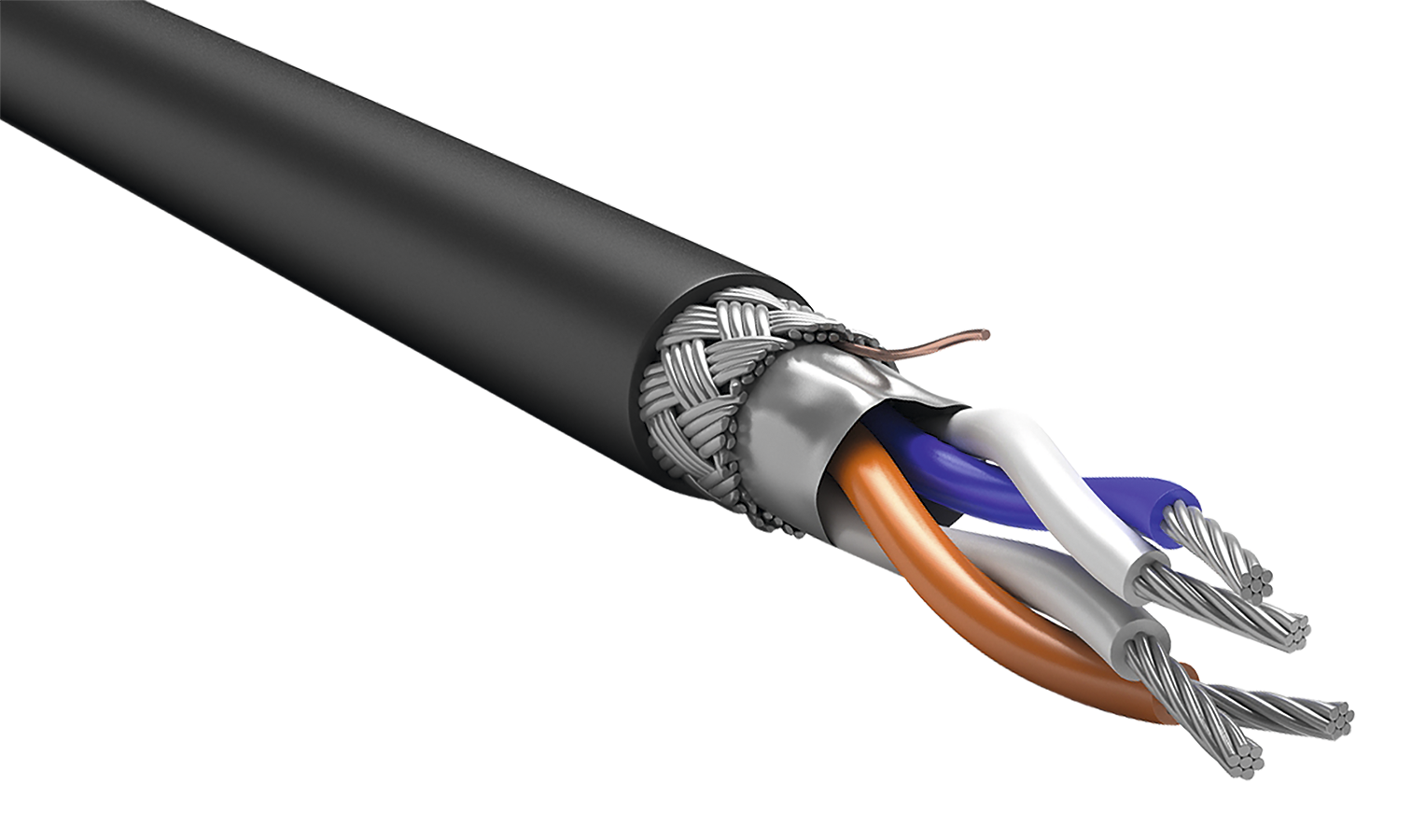ITK Кабель интерфейсный RS-485 1х2х0,6 нг(А)-HF черный (200м)