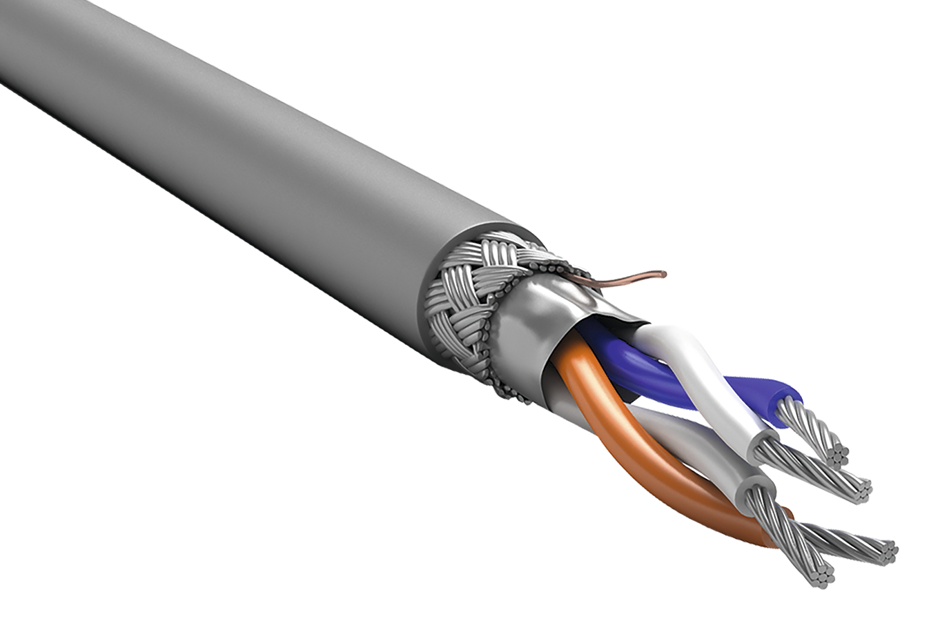 ITK Кабель интерфейсный RS-485 1х2х0,6 нг(А)-LS серый (200м)