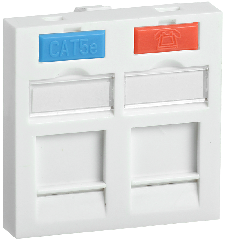 ITK Вставка 45х45мм для 2-х модулей Keystone Jack с маркером