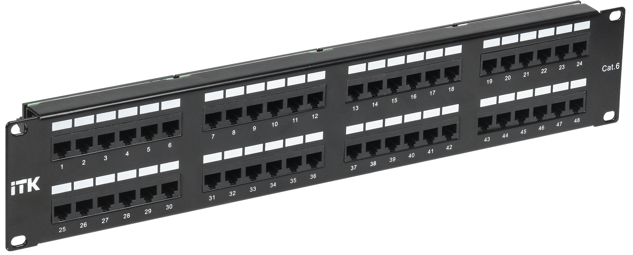 ITK 2U патч-панель кат.6 UTP 48 порта (Dual IDC) с кабельным органайзером