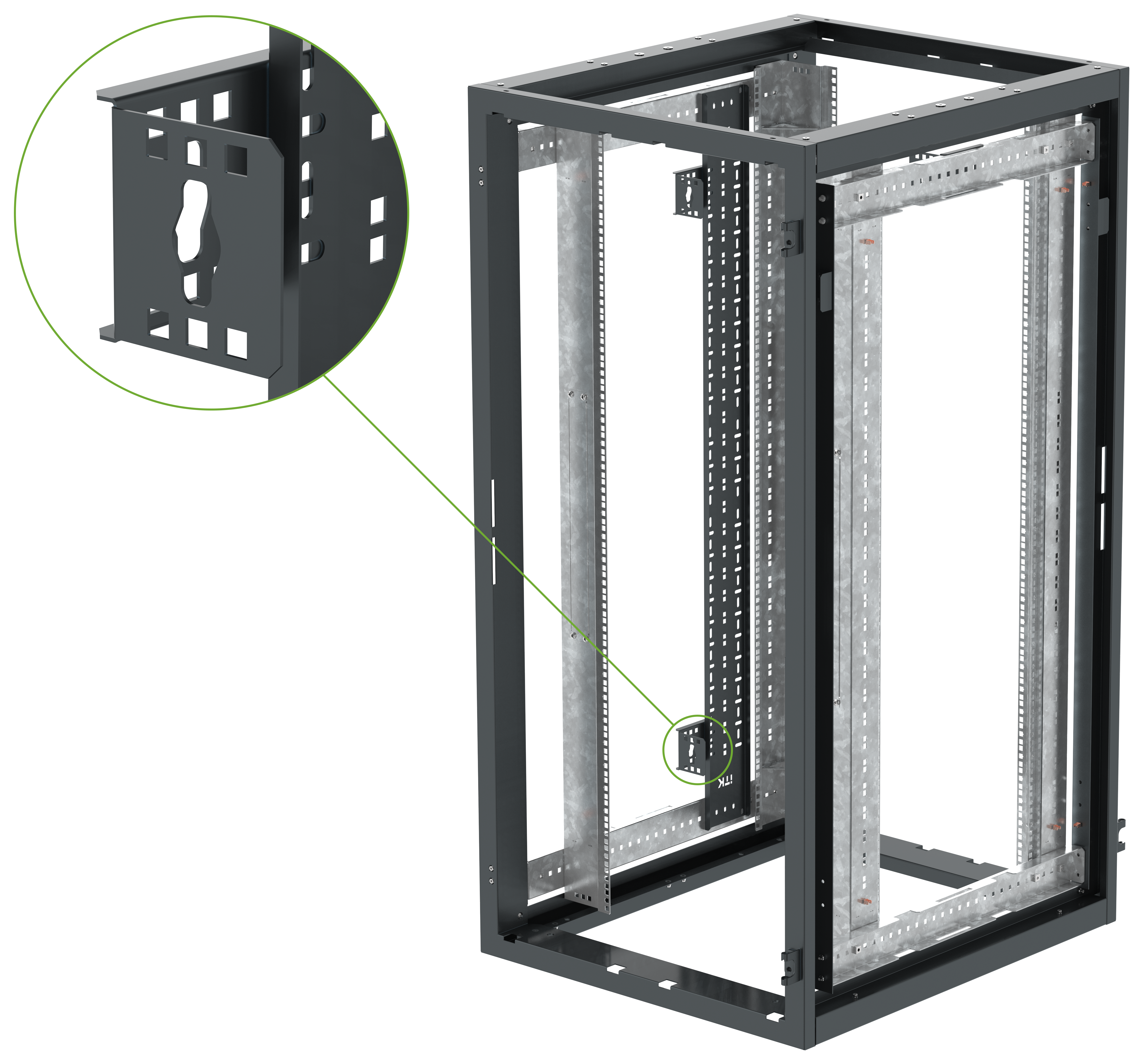 ITK LINEA S Кронштейн для крепления вертикальных PDU в зоне Zero-U черный (2шт/компл)