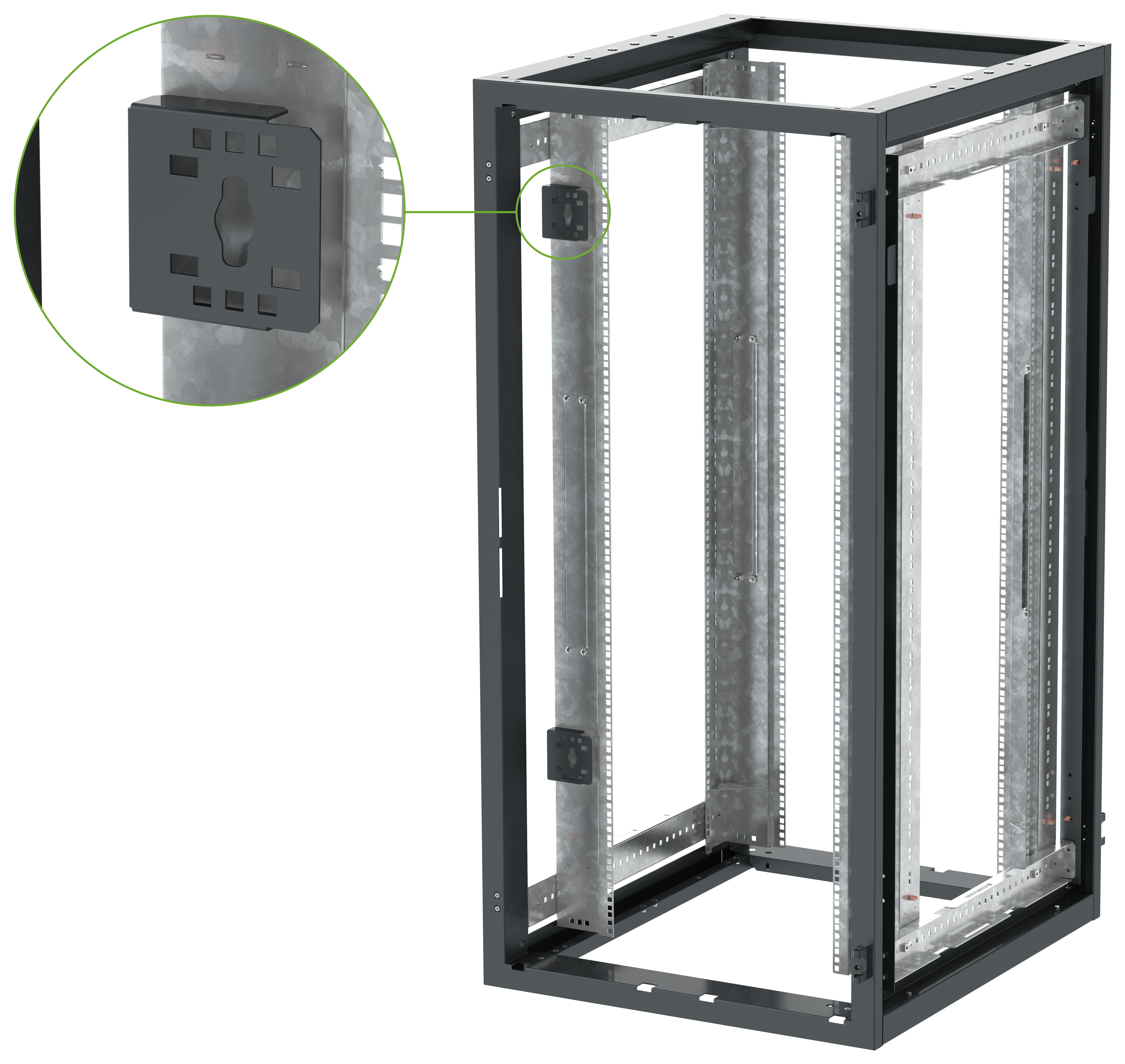 ITK LINEA S Кронштейн для крепления вертикального кабель-оргорганайзера в зоне Zero-U черный (2шт/компл)