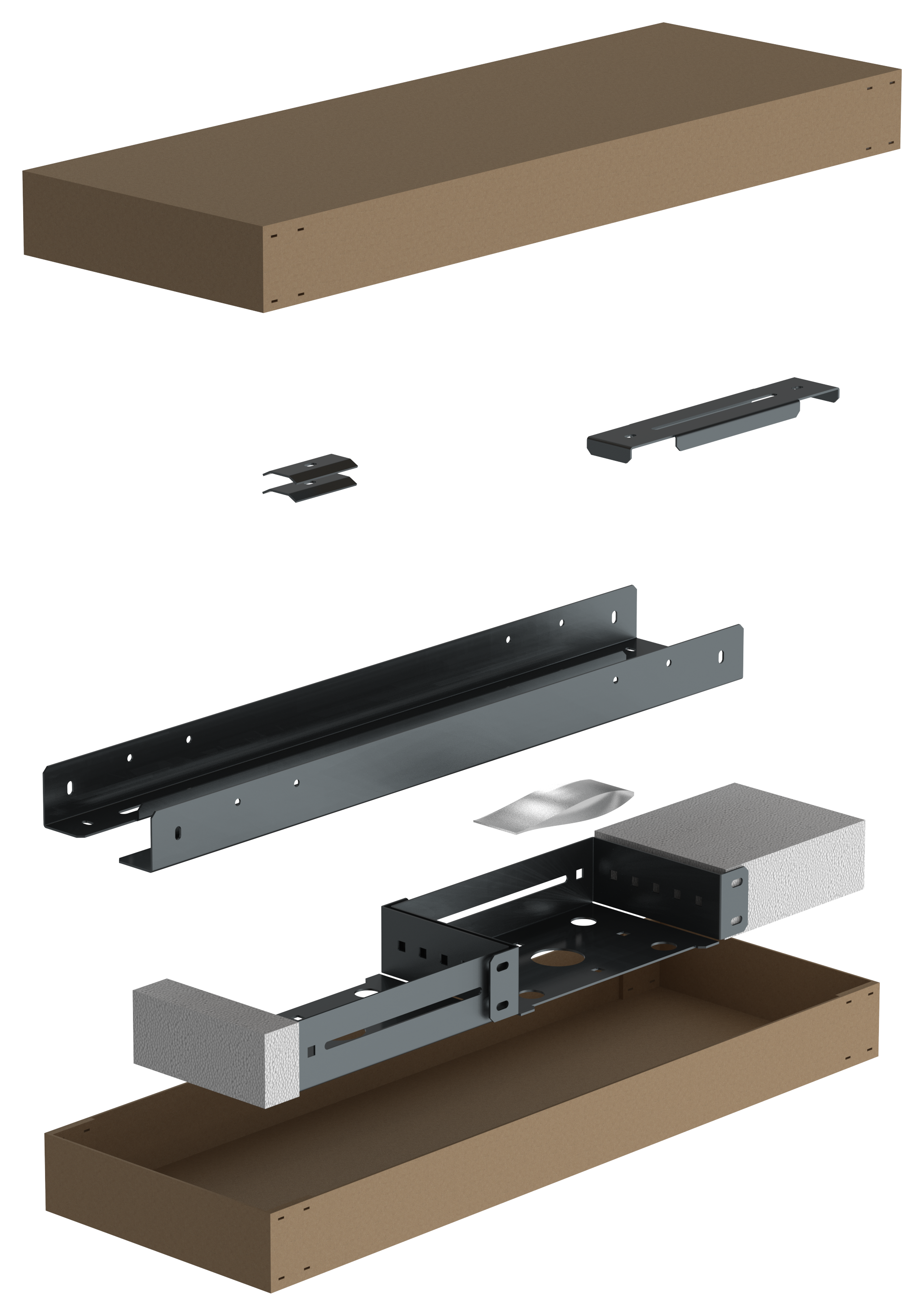 ITK LINEA S Кронштейн для монтажа лотка на шкаф 600мм черный