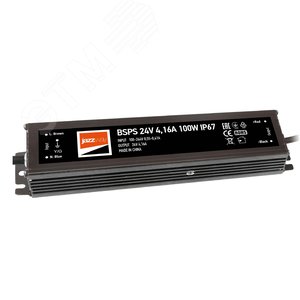 Драйвер для светодиодный ленты BSPS 24V  4,16A=100W IP67 Jazzway