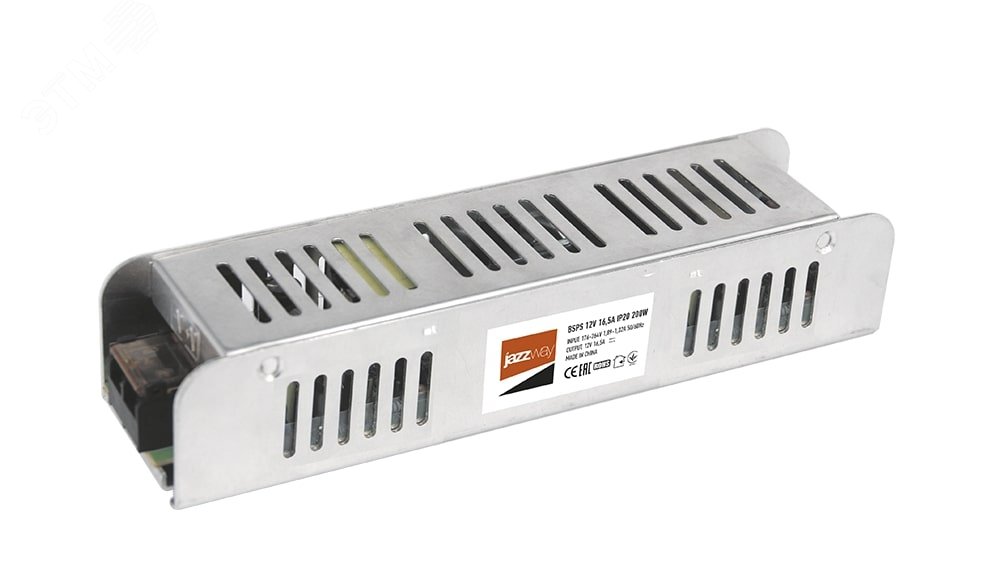 Драйвер светодиодный LED 12V16,5A=200W IP20 1г.гар. Jazzway