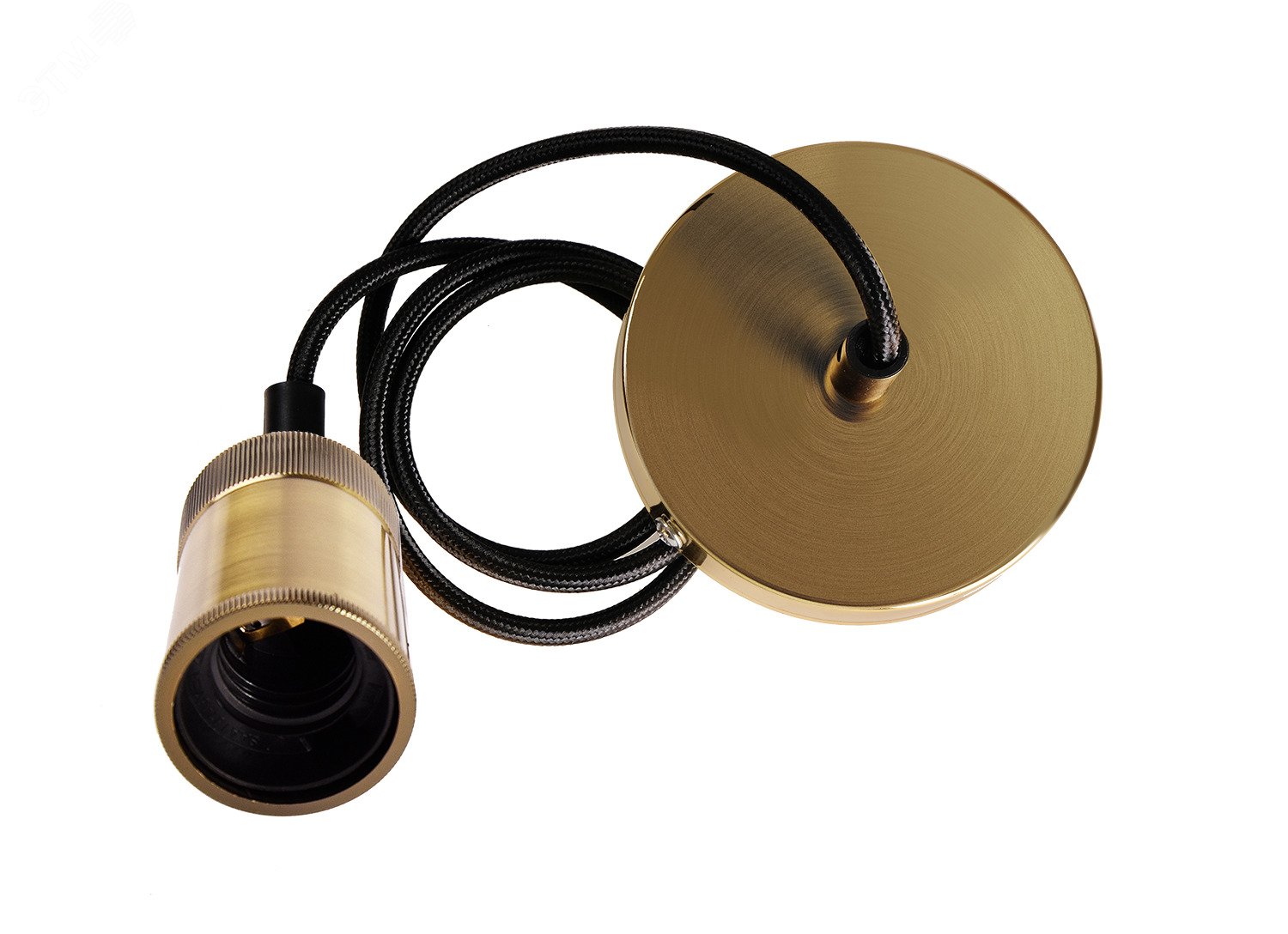 Патрон подвесной декоративный PLC со шнуром RETRO E27 230V/1M ANTIQUE BRONZE золотой