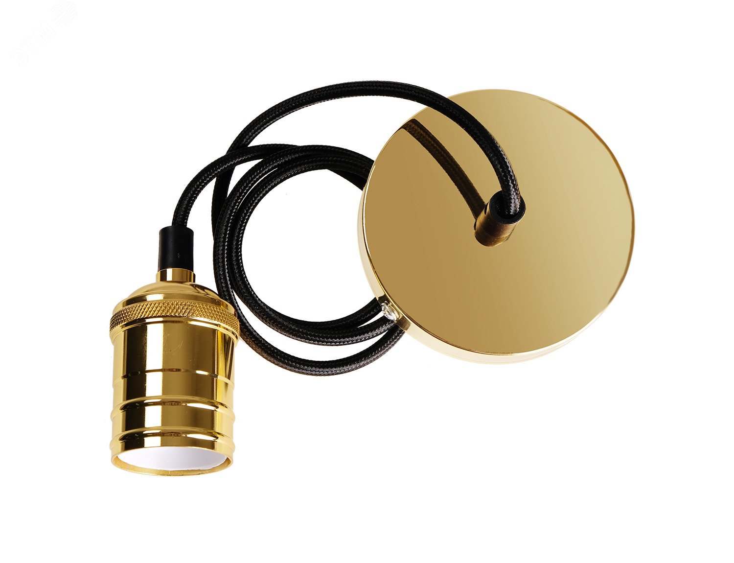 Патрон подвесной декоративный PLC со шнуром RETRO E27 230V/1M GOLDEN золотой